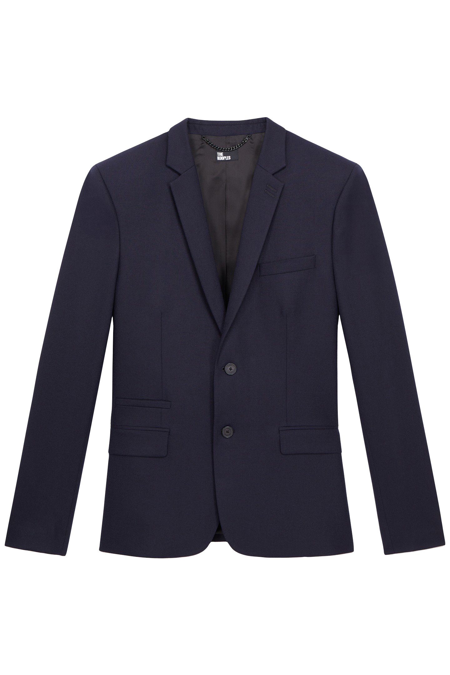 FITTED FLANNEL SUIT JACKET NAVY 4