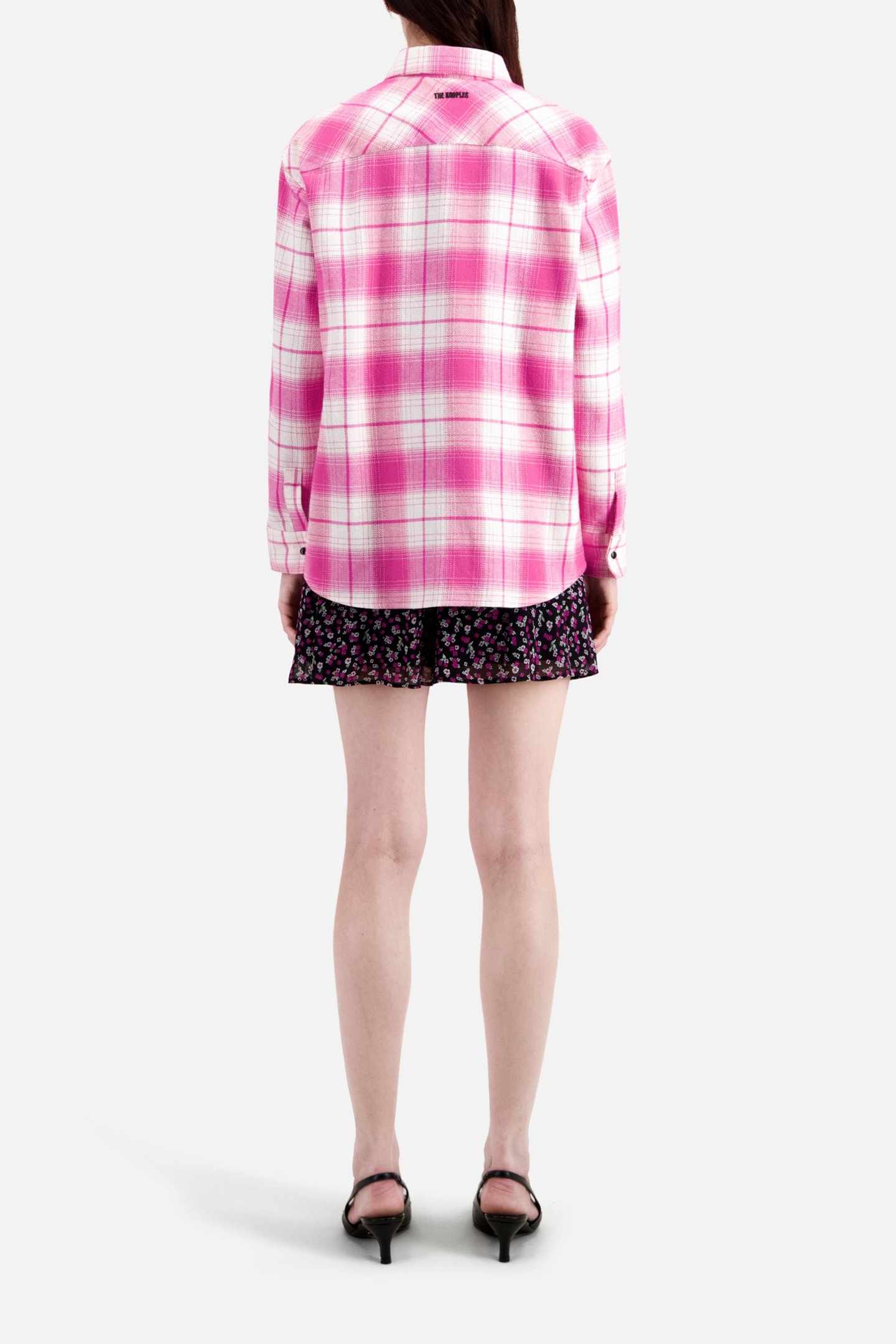 LONG-SLEEVED PLAID SHIRT PINK-WHITE 3