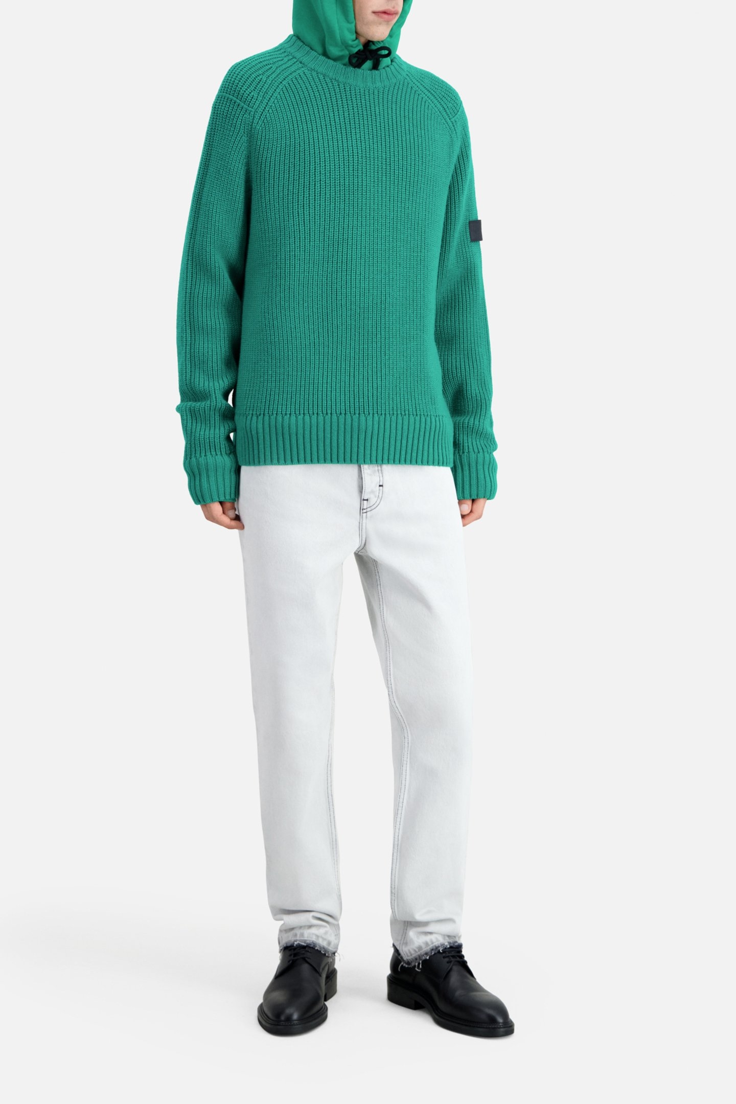 PULL COL ROND A COTES PERLEES GREEN 5