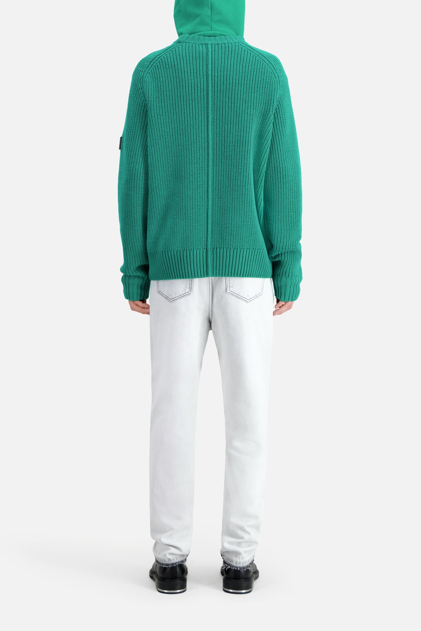 PULL COL ROND A COTES PERLEES GREEN 3