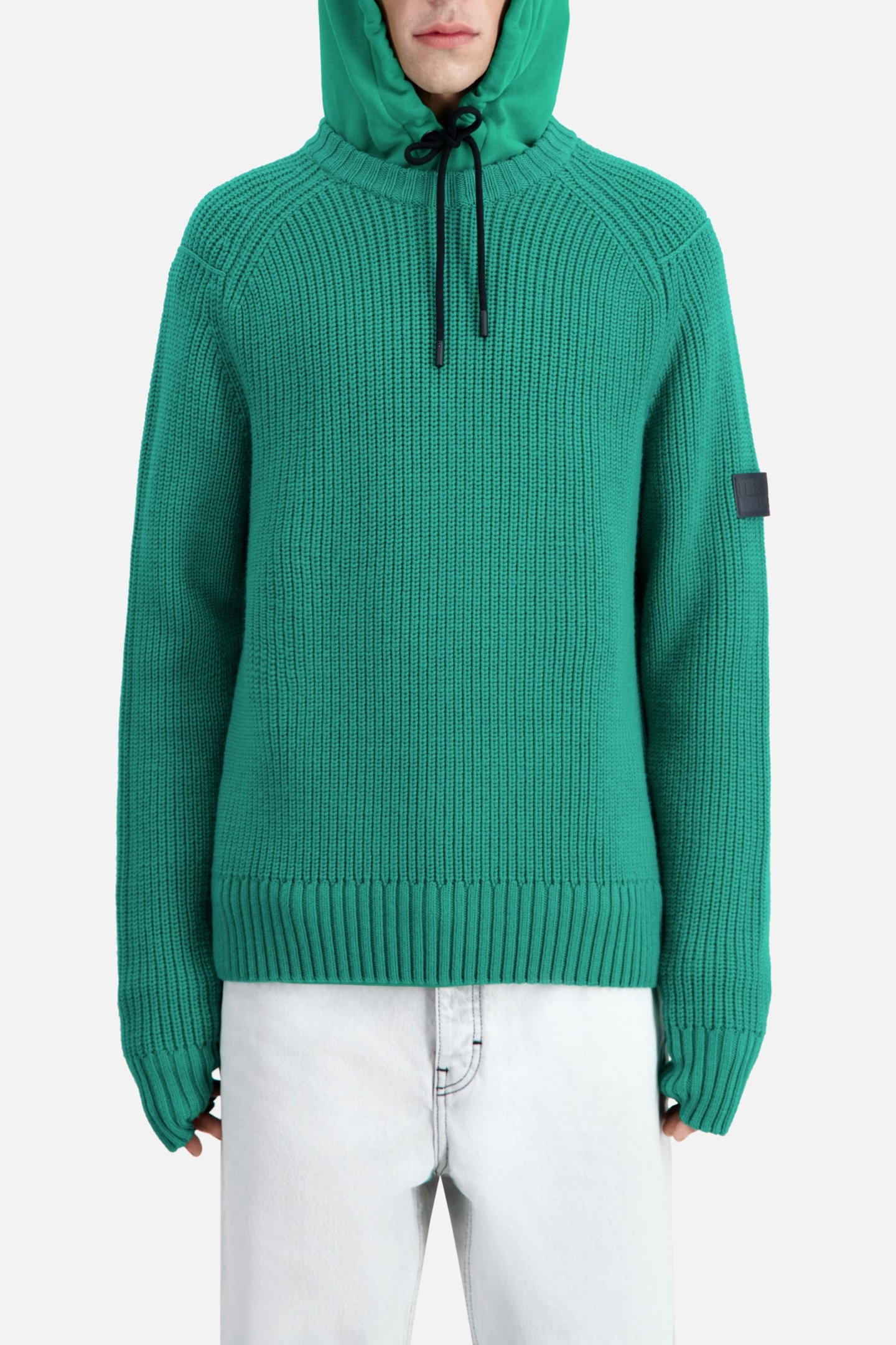 PULL COL ROND A COTES PERLEES GREEN 1