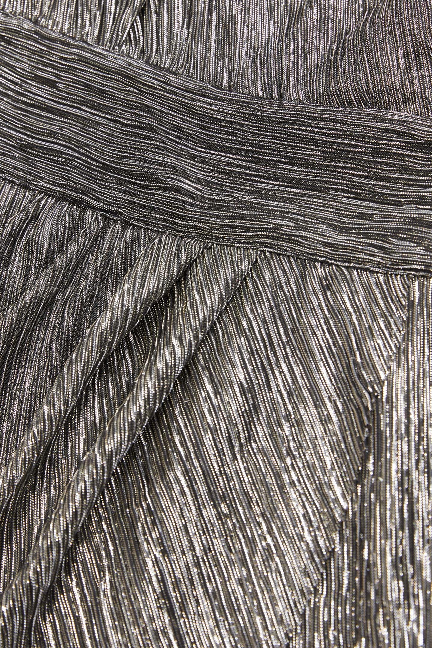 SHORT LUREX WRAP DRESS SILVER 2