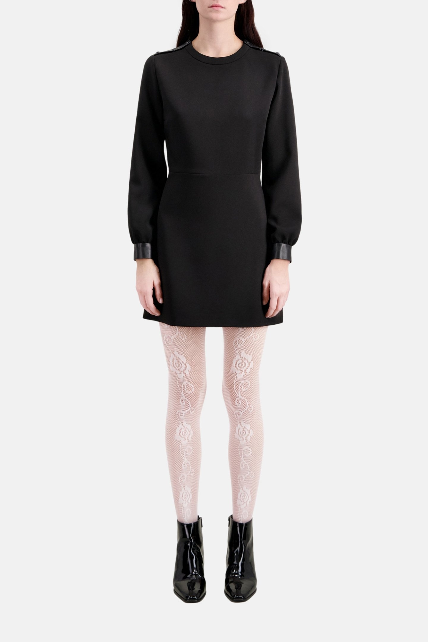 SHORT DRESS ML SHOULDER SNAPS BLACK 2