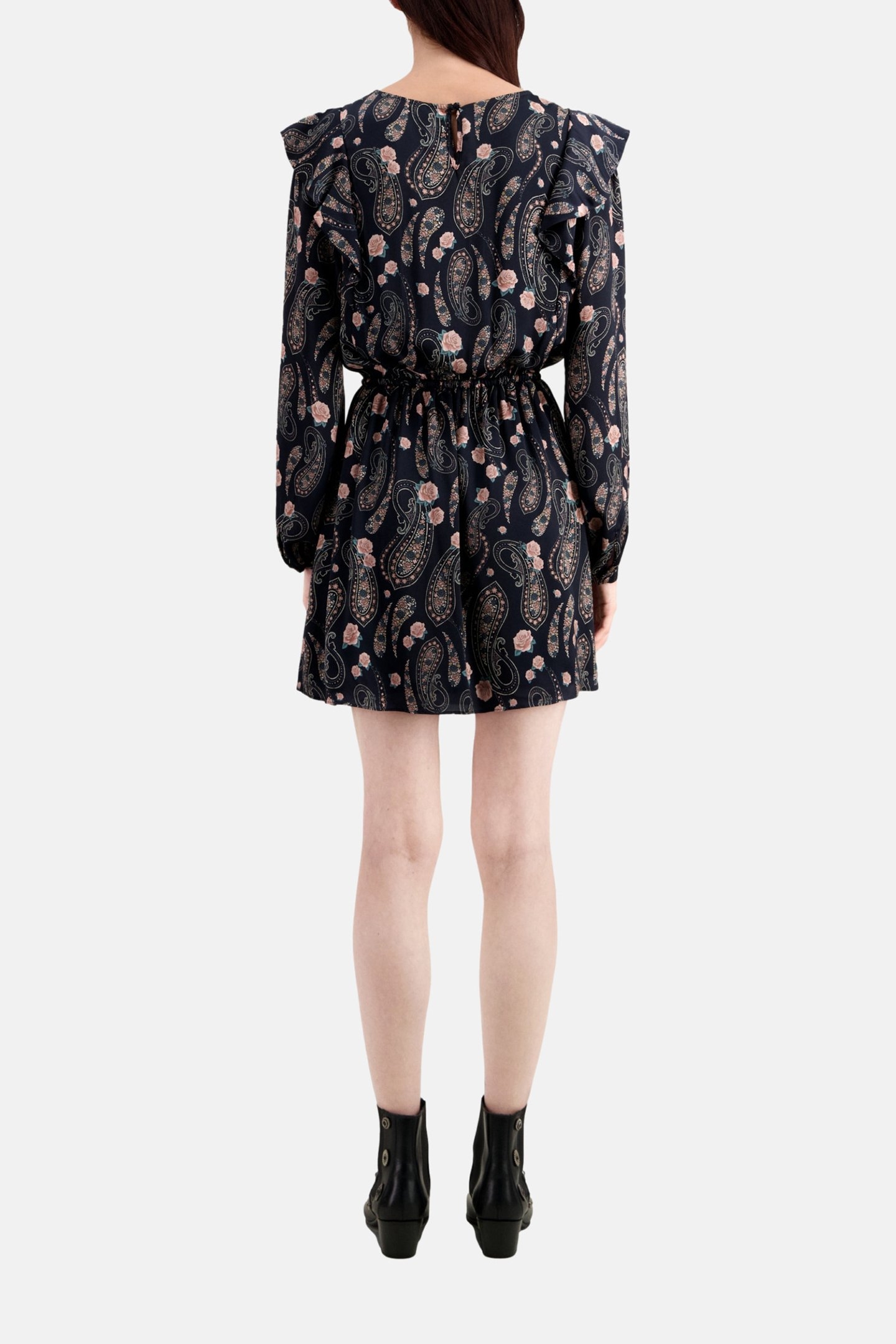 SHORT DRESS WITH LONG SLEEVES BLACK/PINK 3