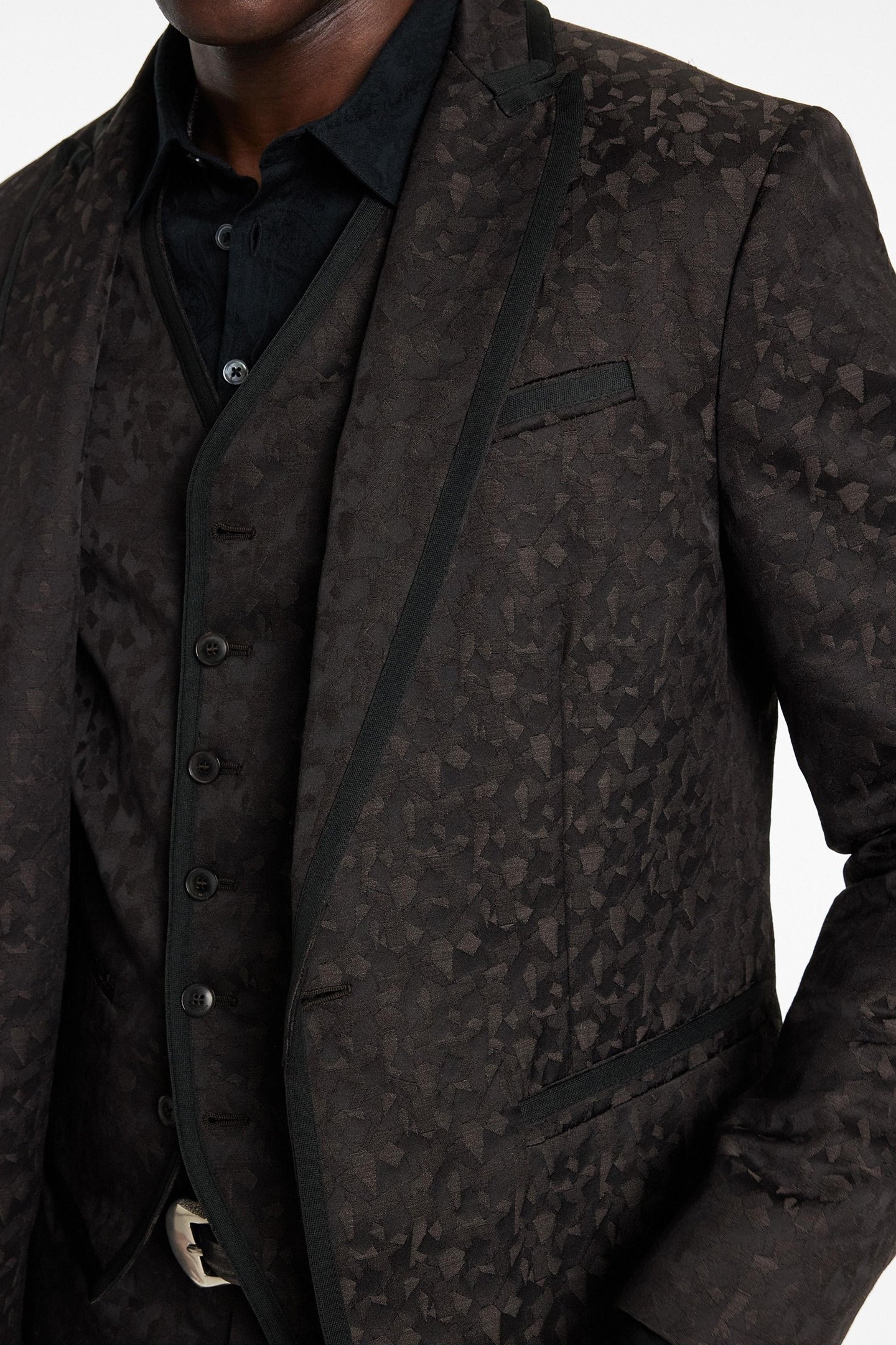 SLIM FIR BTN FRONT CLOSURE JACKET WITH S EBONY 3