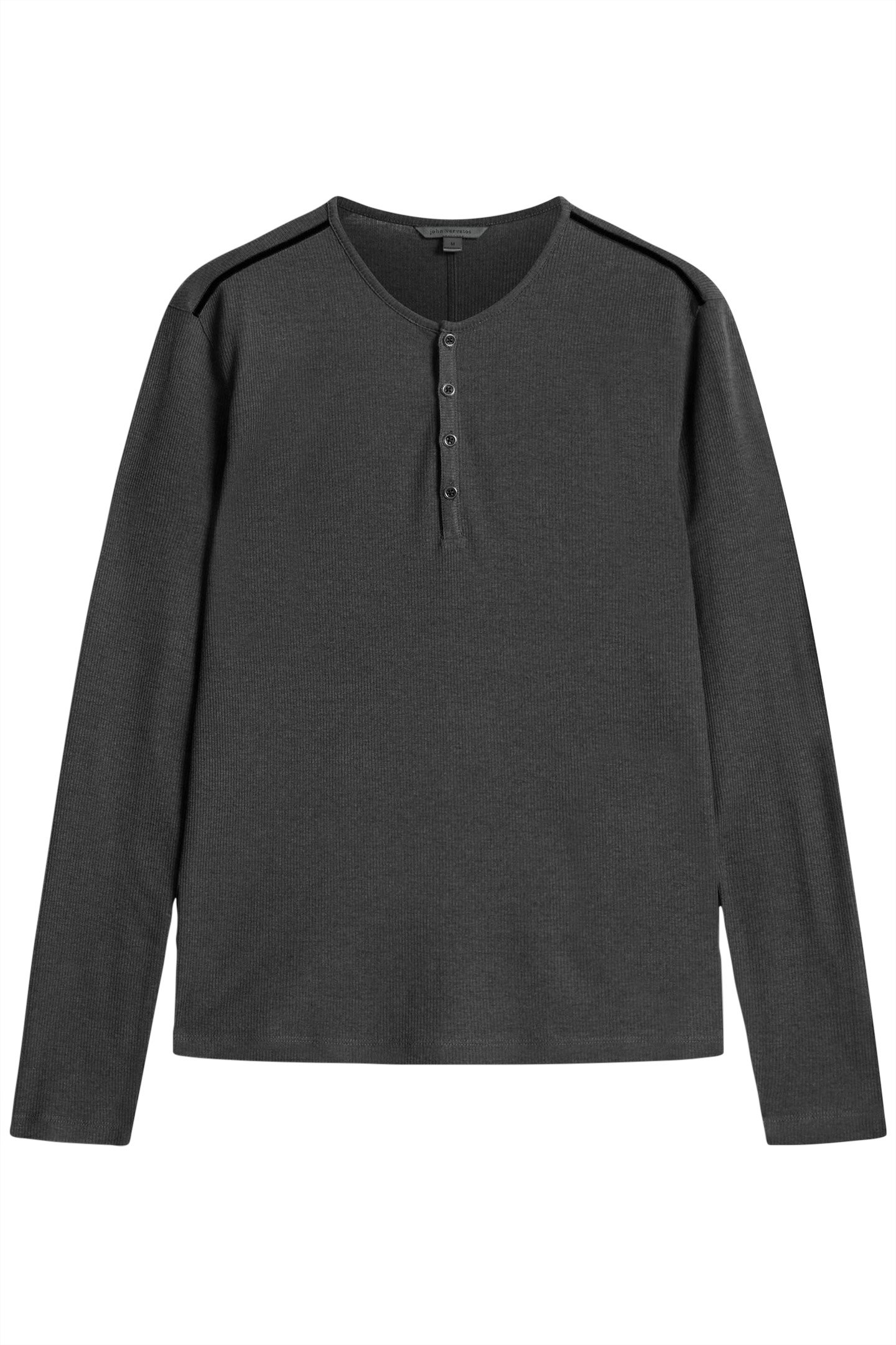 CARVER REGULAR FIT LS HENLEY WITH SHOULD CARBON GREY 2