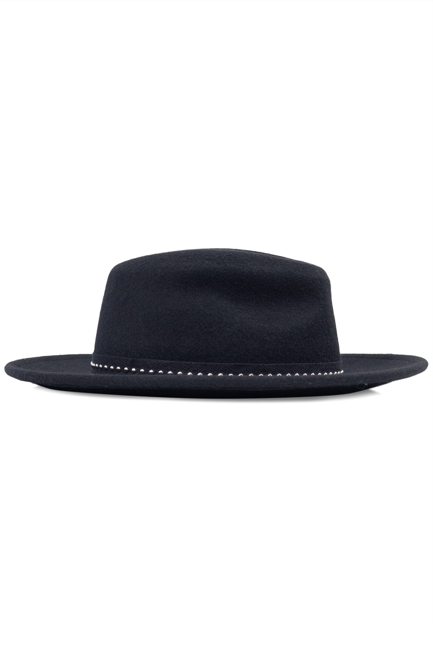 BLACK WOOL FELT HAT WITH STUDDED DECORATION 3