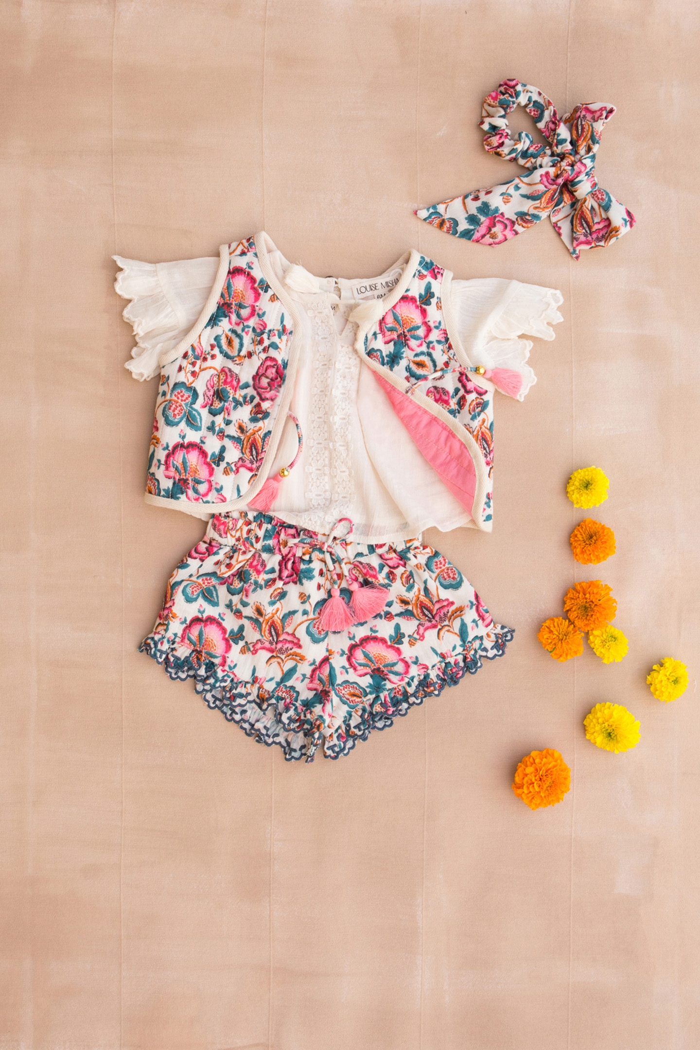 VEST OZNALE CREAM INDIAN FLOWERS 3