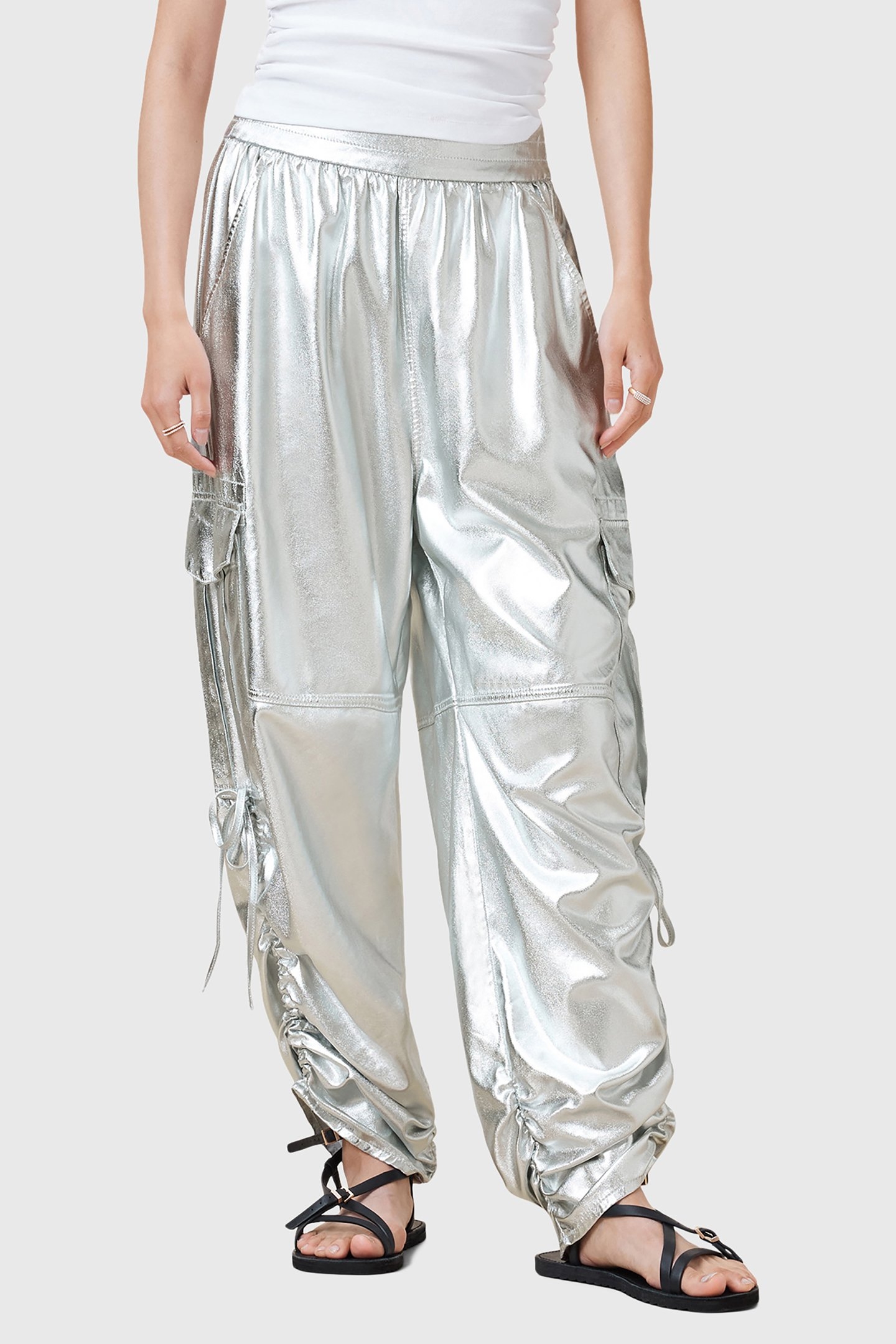 KAYE TROUSER METALLIC SILVER 1