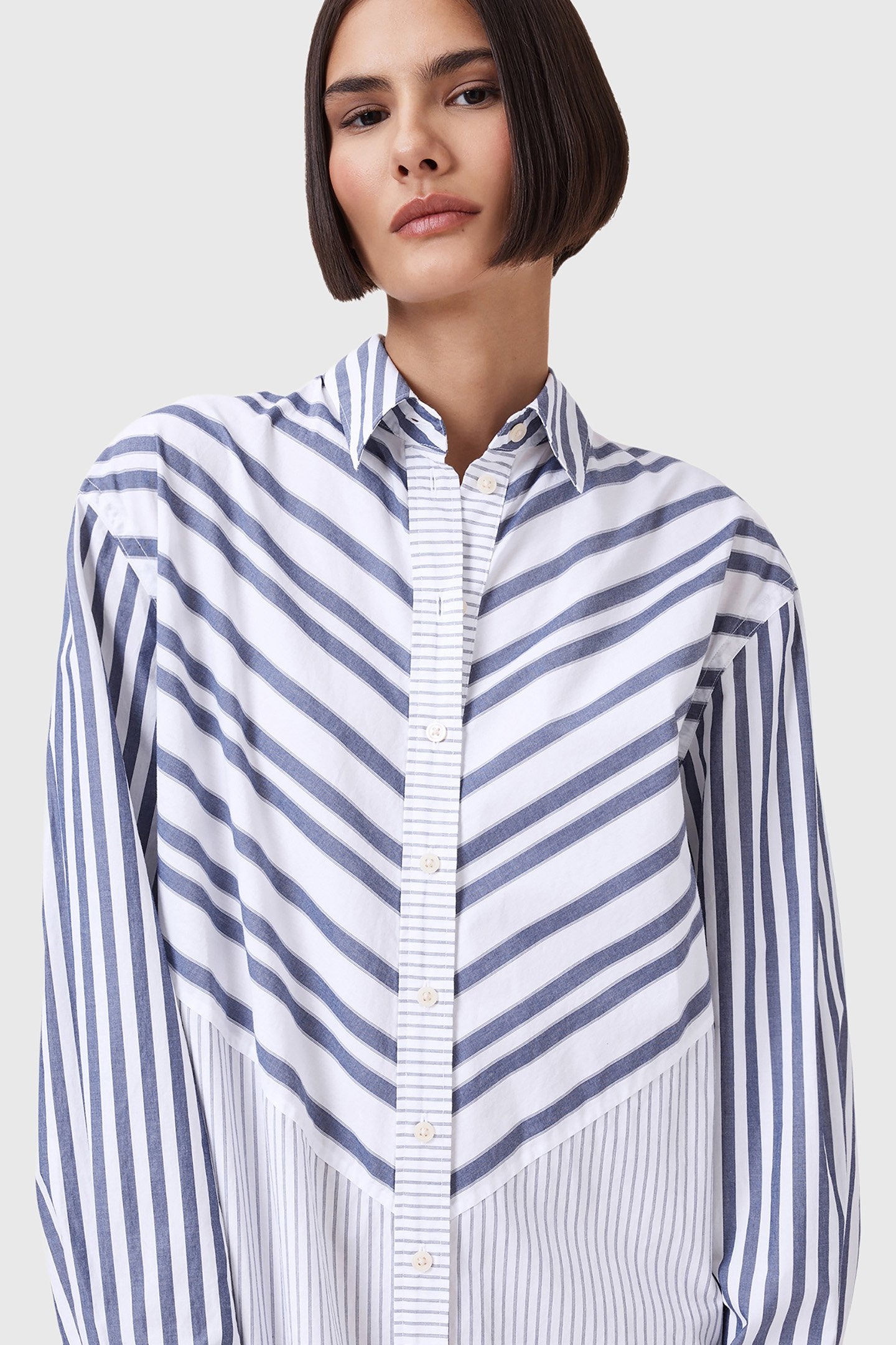 SHANNON SHIRT DRESS WHITE/BLUE 6