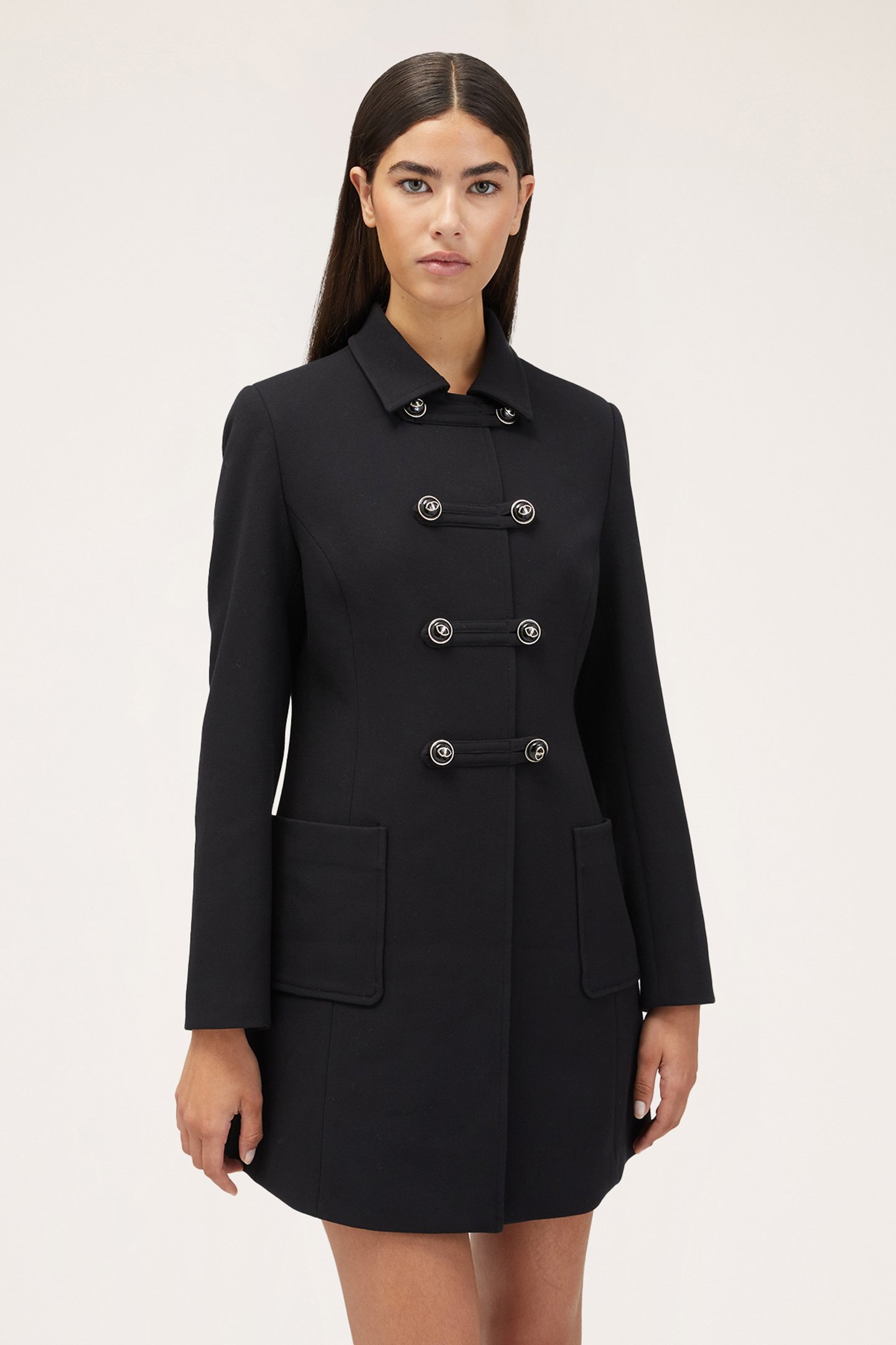 COAT WITH TOGGLE FASTENERS BLACK 1