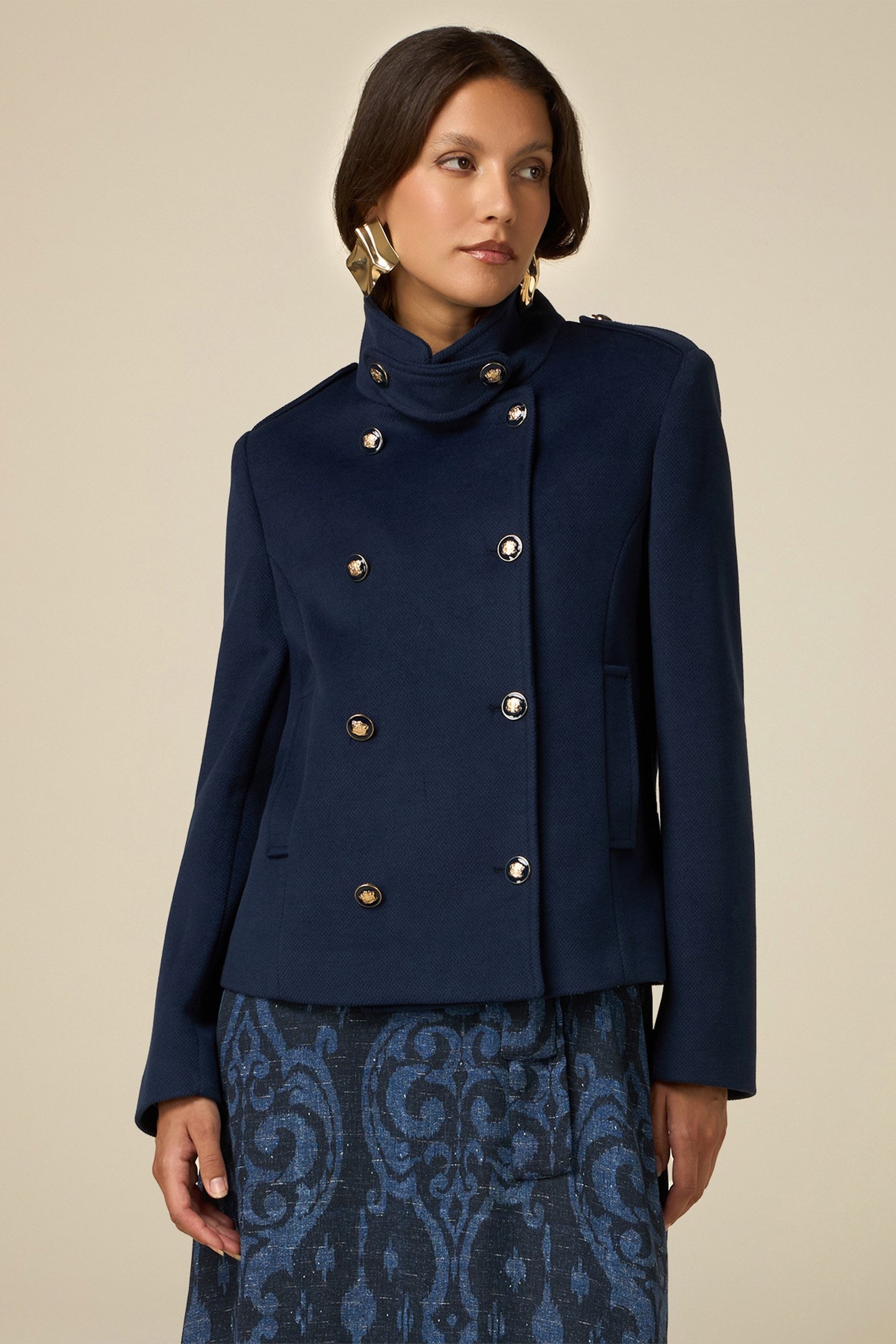 SHORT MILITARY COAT BLUE 1