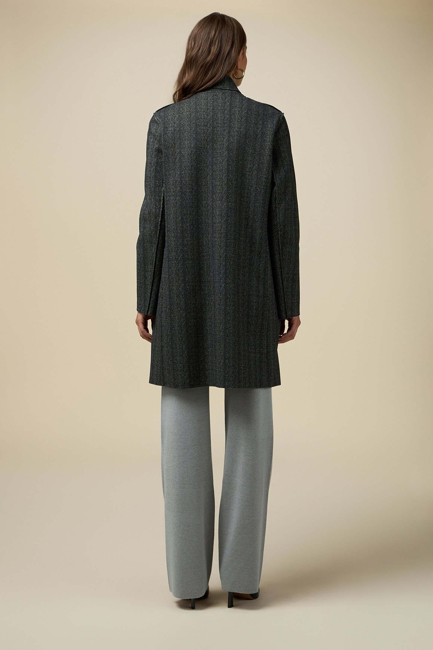 DOUBLE FABRIC MID-LENGTH COAT GREY 2