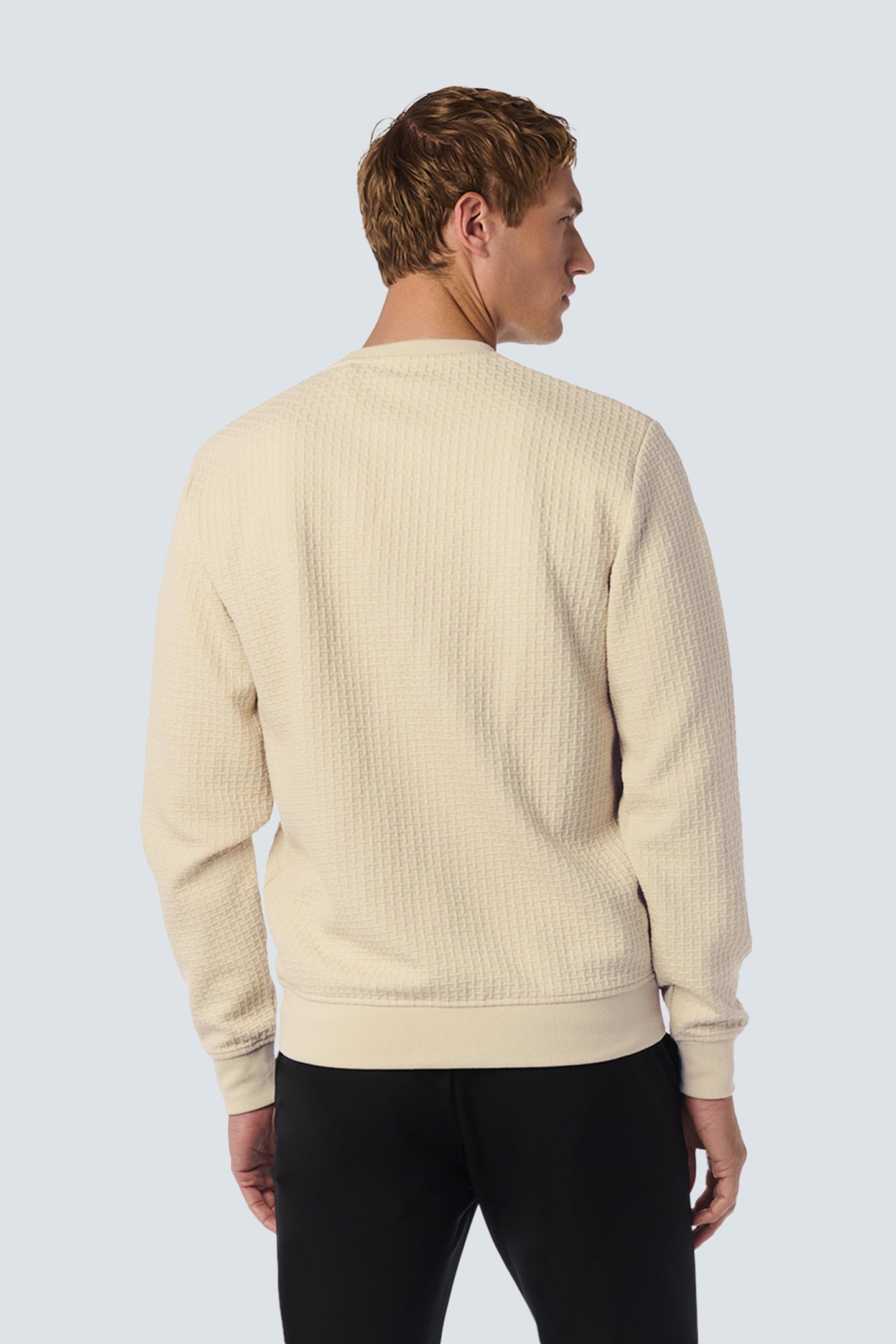 SWEATER CREWNECK DOUBLE LAYER JACQUARD STRETCH CEMENT 2