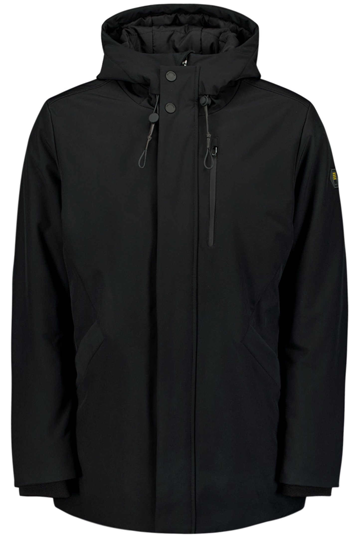 JACKET MEDIUM LONG FIT HOODED SOFTSHELL STRETCH BLACK 3