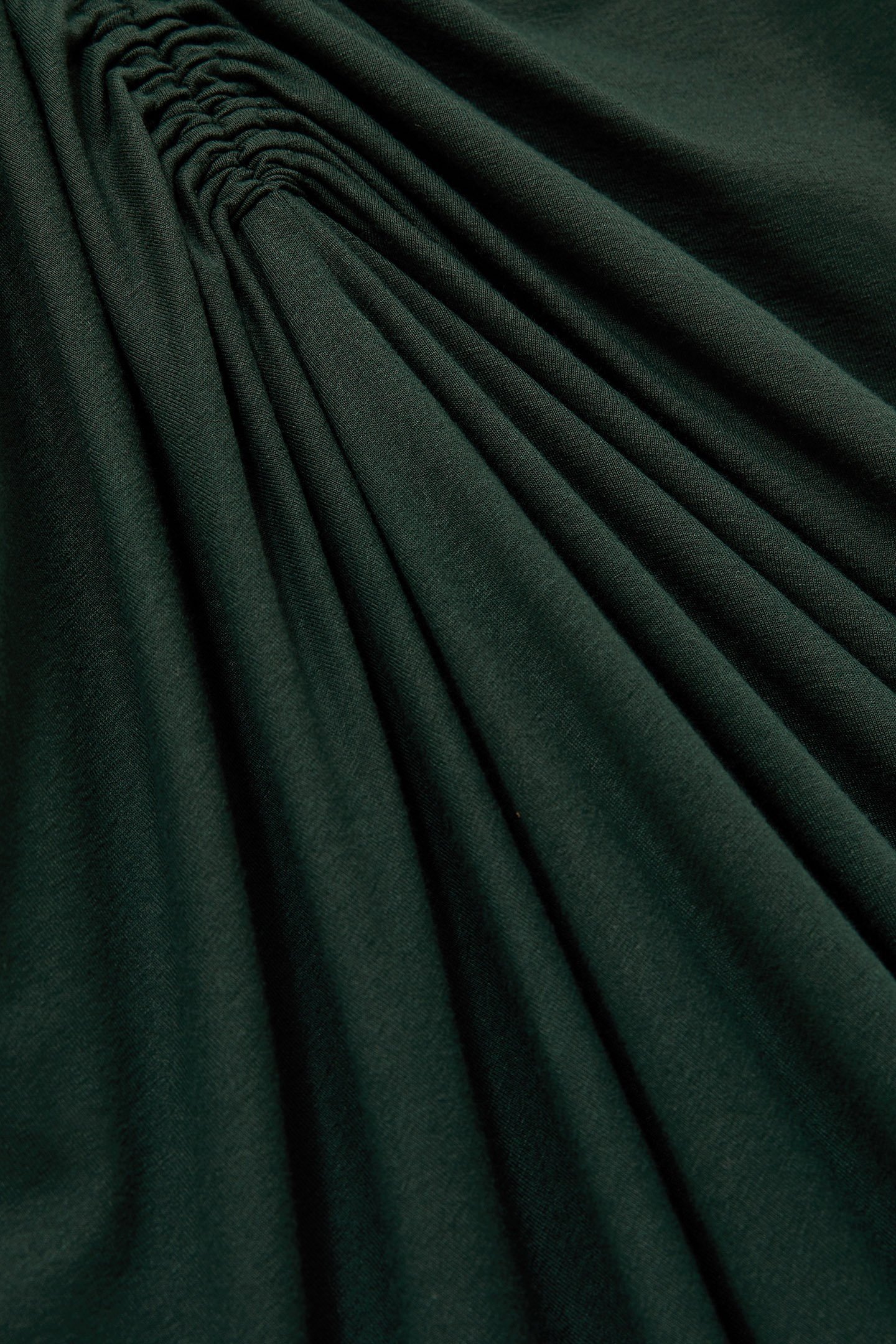 PLAIN RUCHED JERSEY DRESS GREEN 6