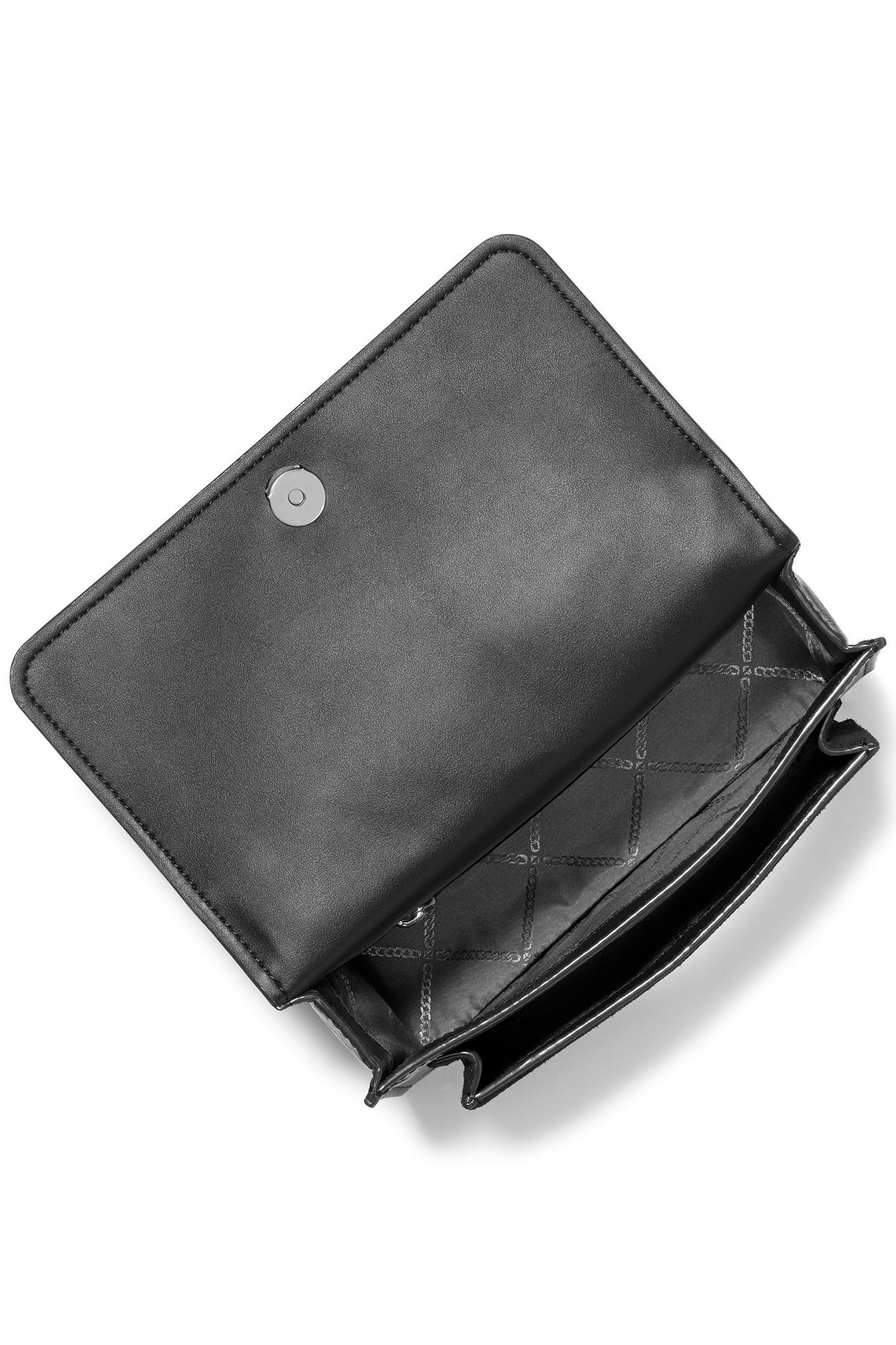 LEATHER SHOULDER BAG WITH CHAIN IN BLACK 4