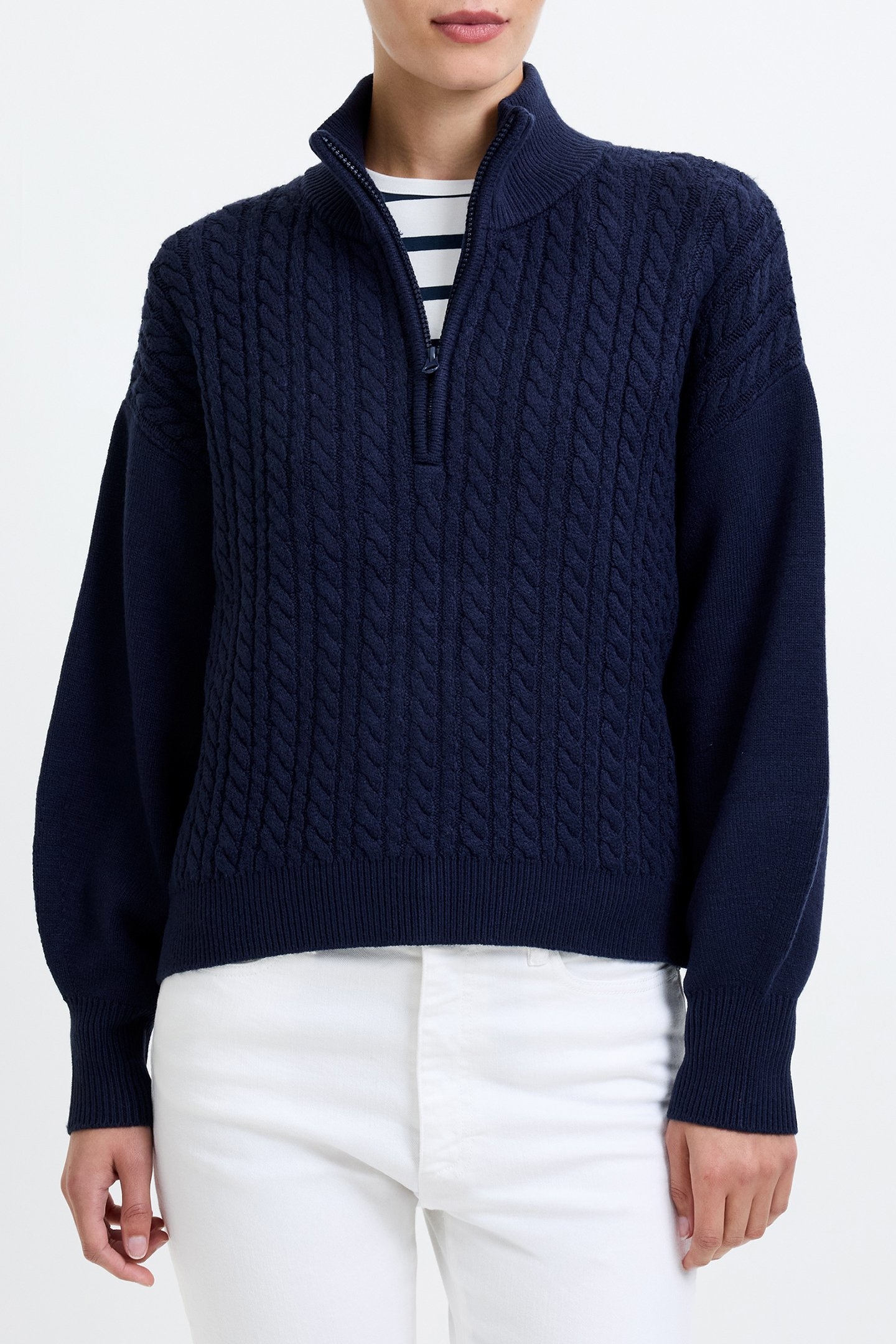 BABYSOFT CABLE HALF ZIP DUCHESS BLUE 1