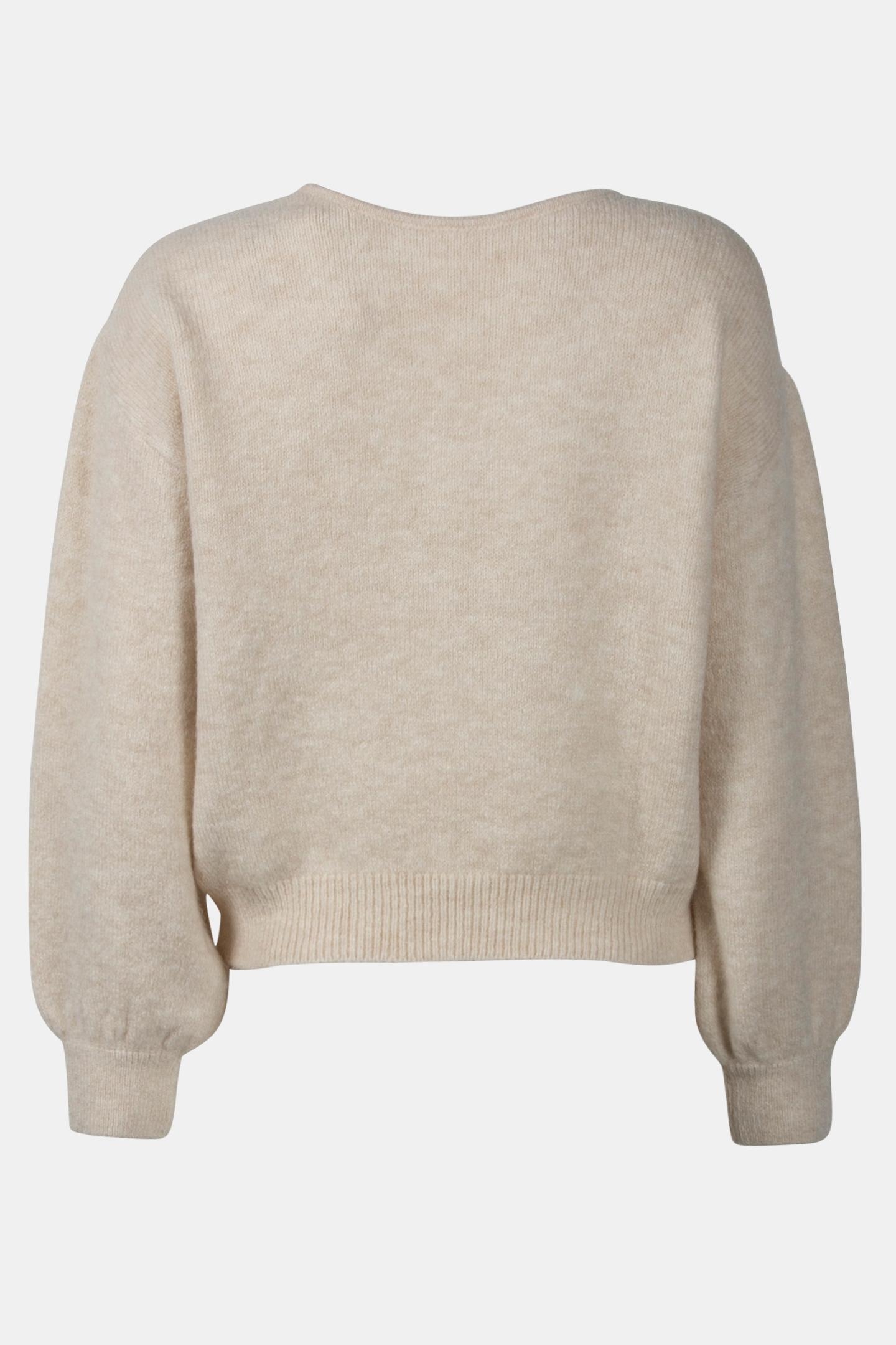 TZAR - IVORY KNIT SWEATER WITH LACE COLLAR, REVERSIBLE FRONT 5