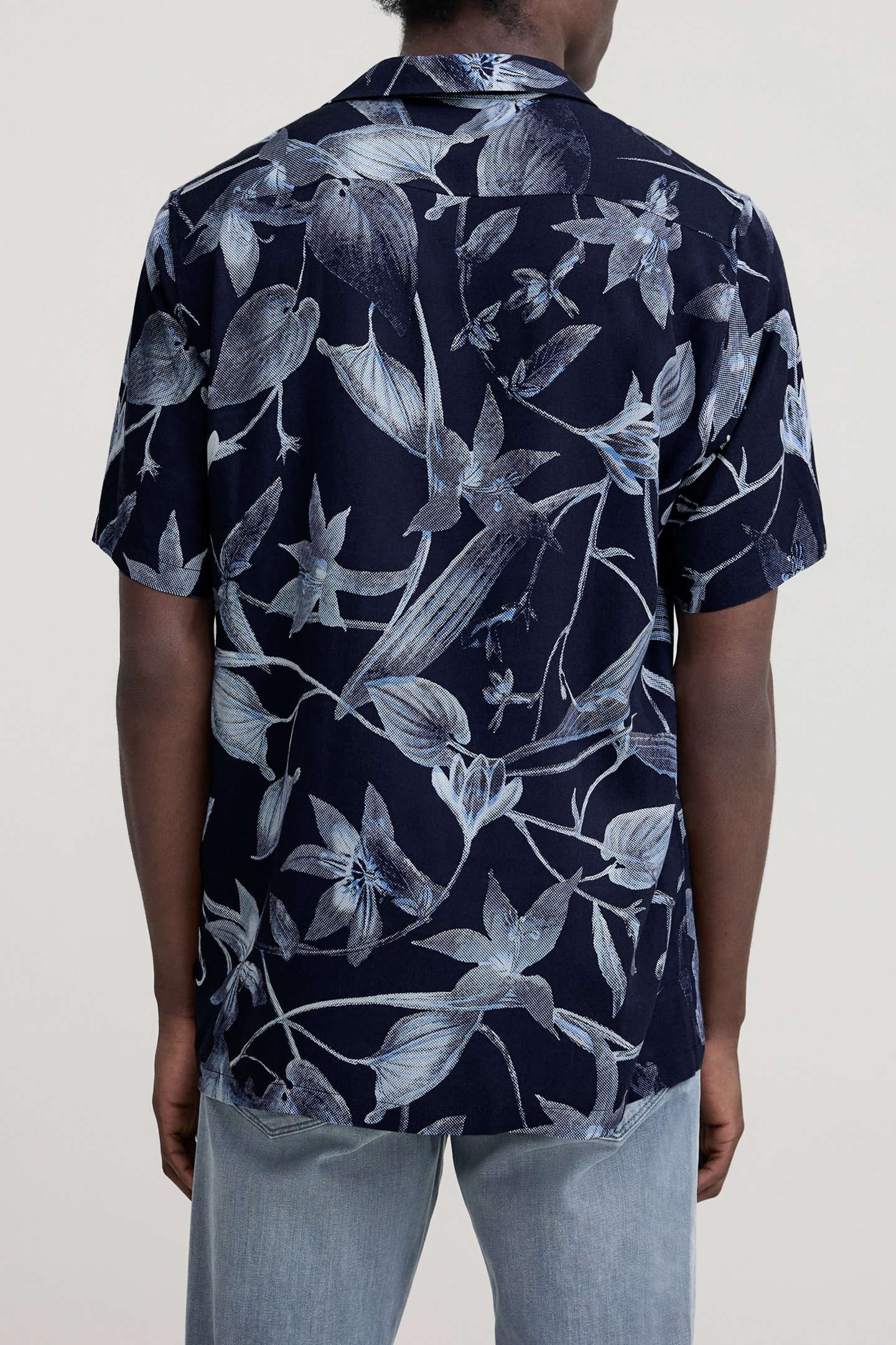 REGULAR INDIGO MAXI LEAF PRINT SHIRT INDIGO 2
