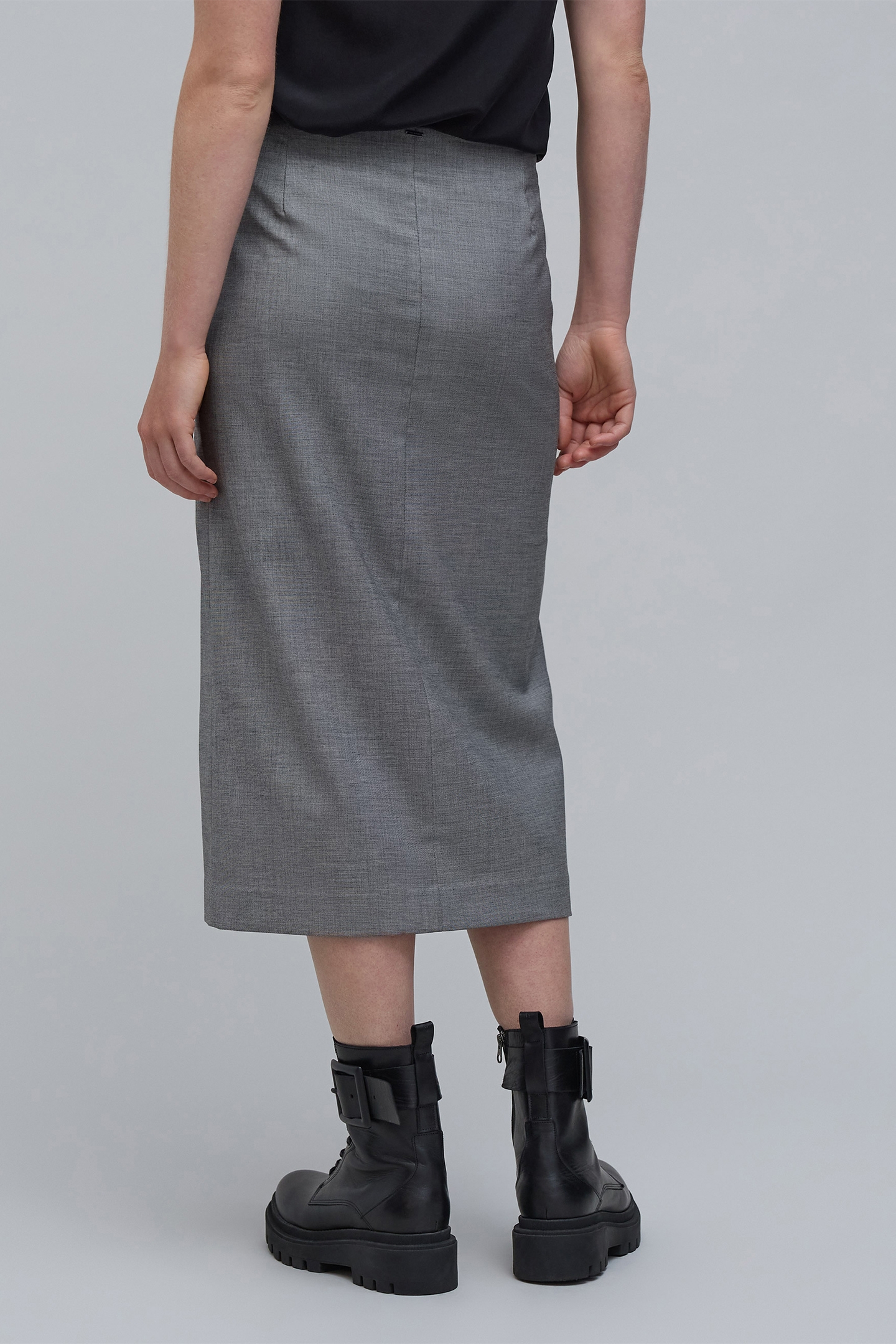FAUX-UNI GRAY PENCIL SKIRT GREY 2