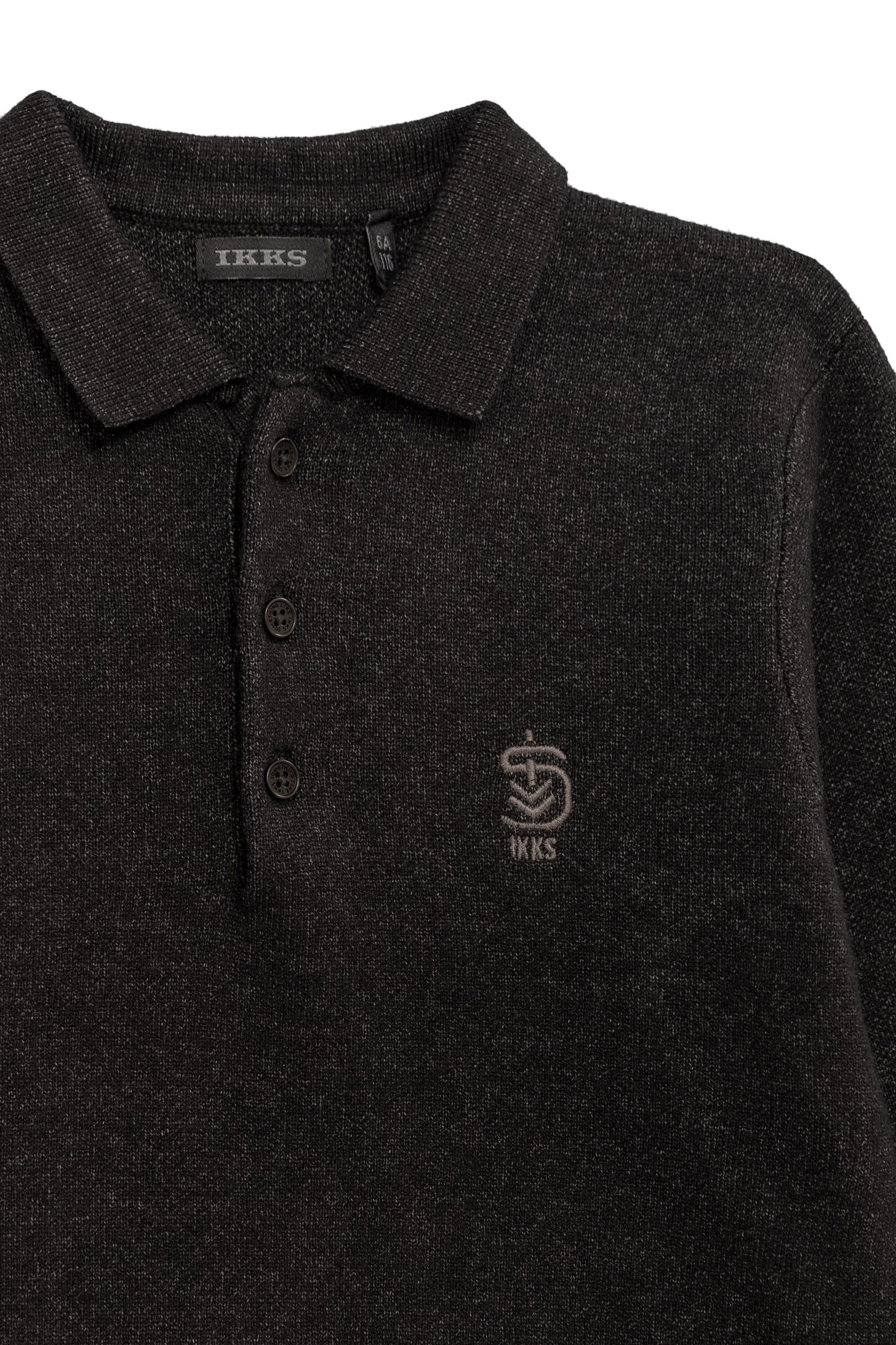 BLACK SWEATER POLO NECK INTARSIA MESSAGE BOY BACK 3