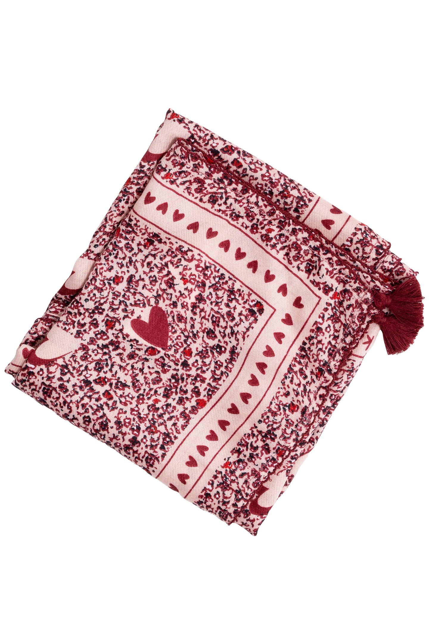 GIRL'S RECYCLED PINK FLORAL PRINT SQUARE SCARF 3