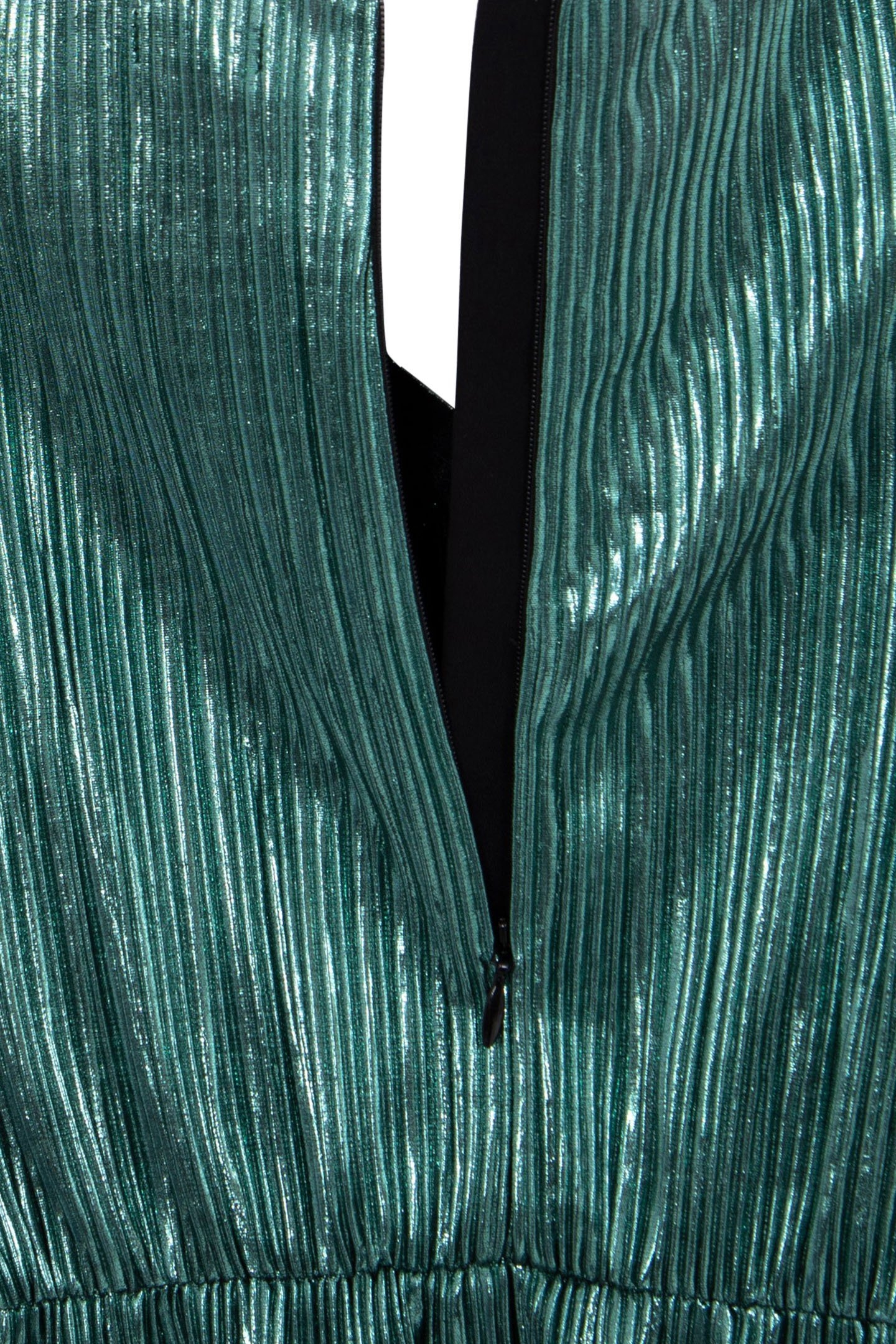 METALLIC EMERALD PLEATED DRESS 7