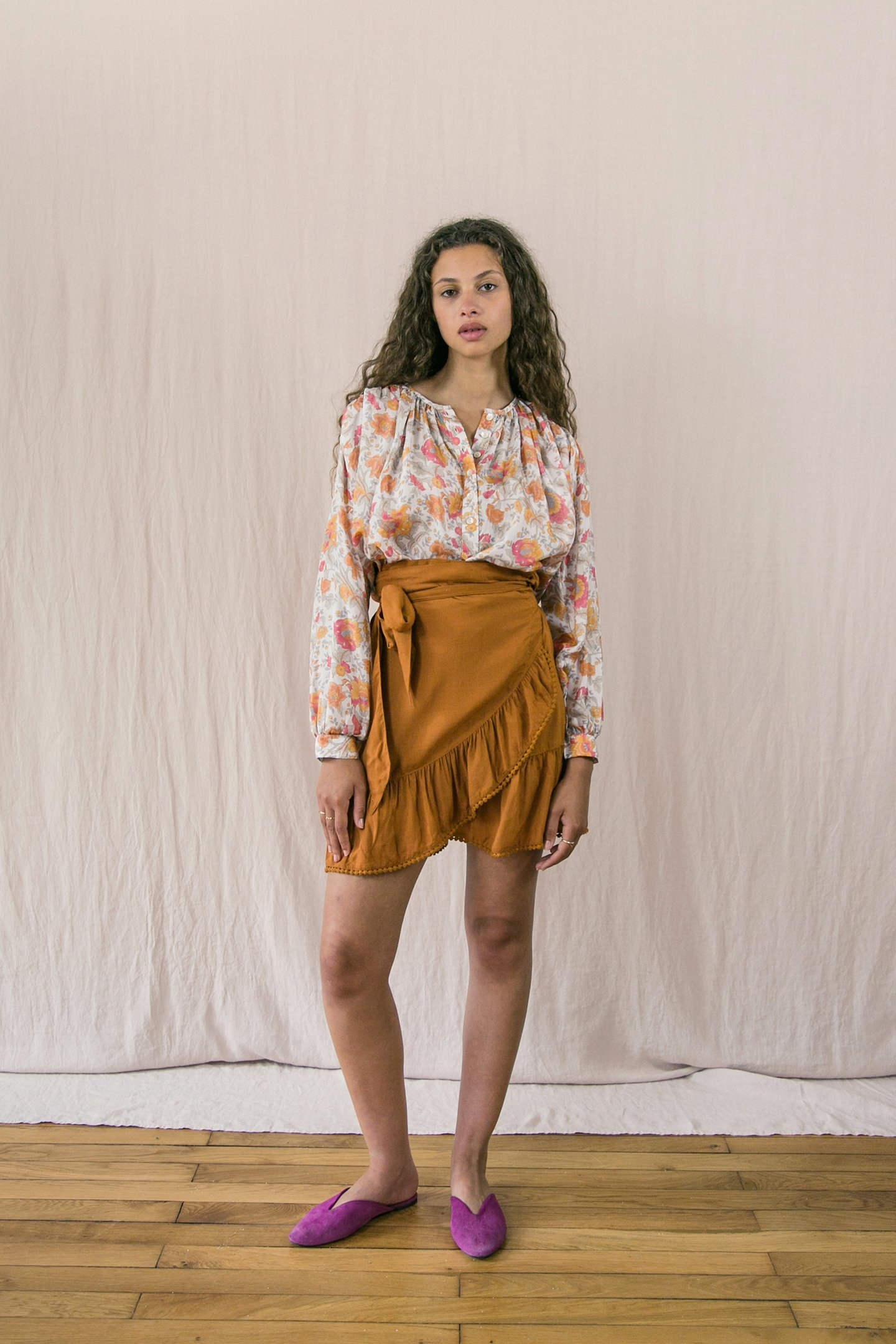 BLOUSE JULIANA RAINBOW FLOWERS 1