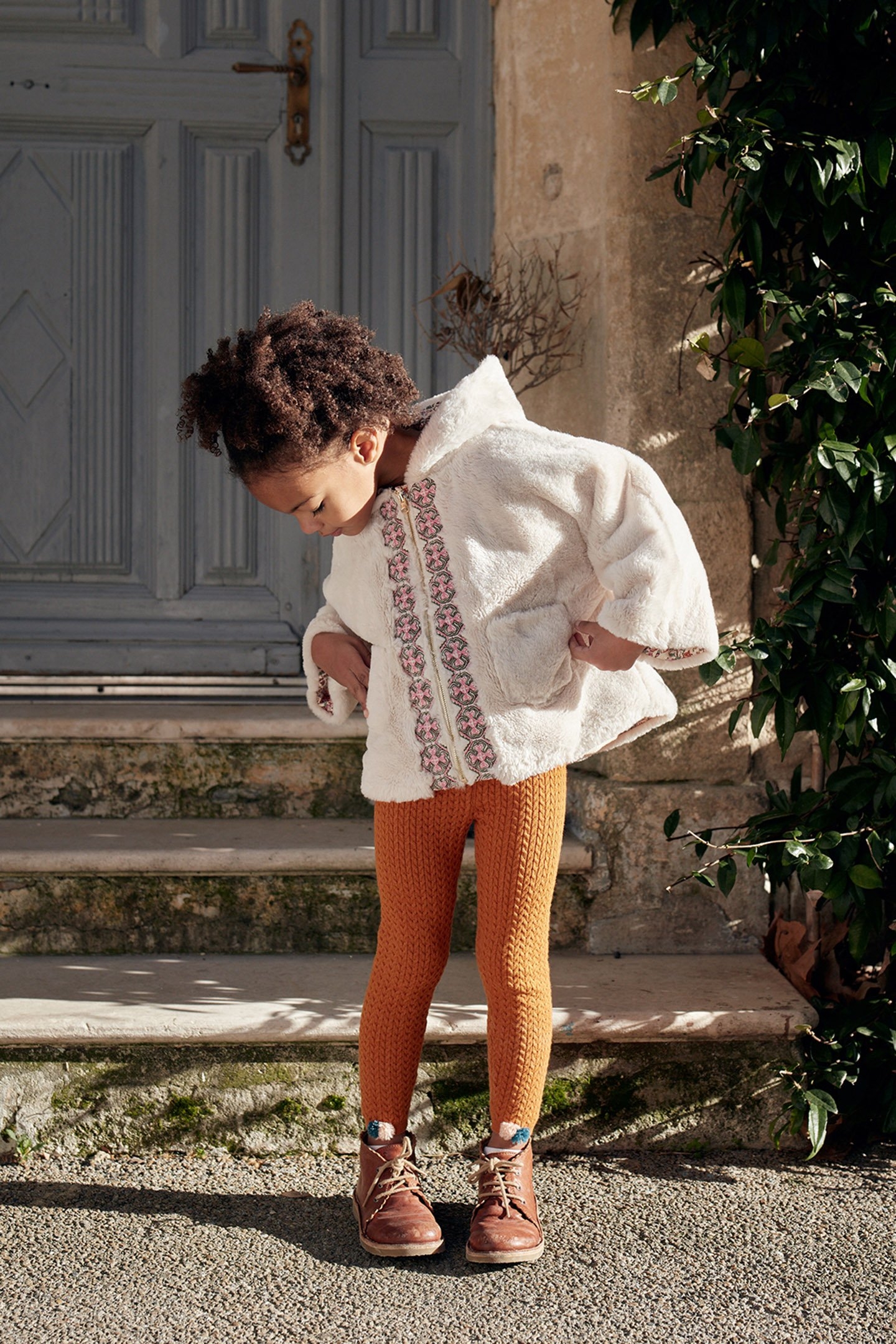 REVERSIBLE COAT FELVET CREAM SAVAGE GARDEN 1