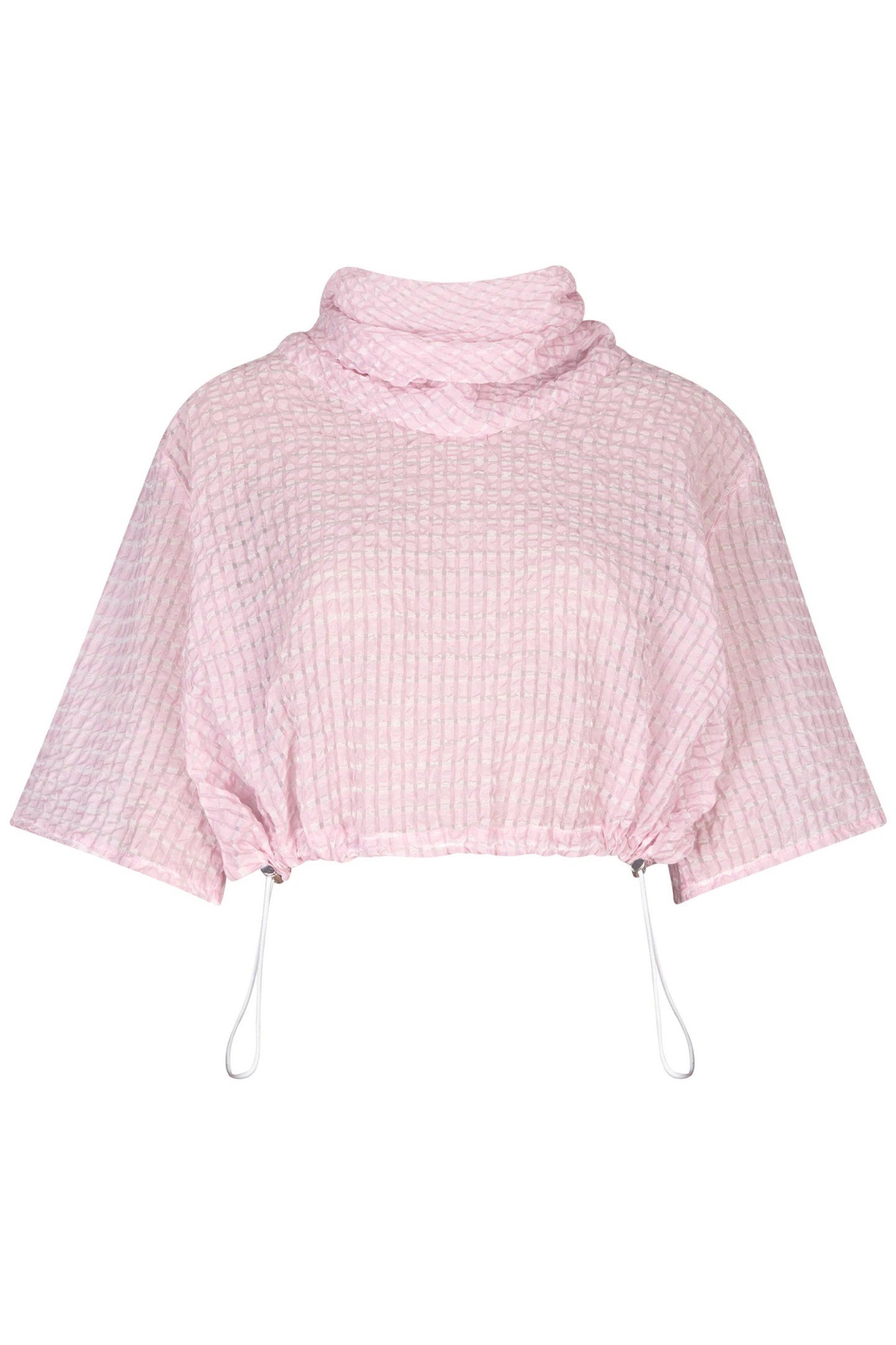DRAWSTRING CROPPED TOP PINK 1