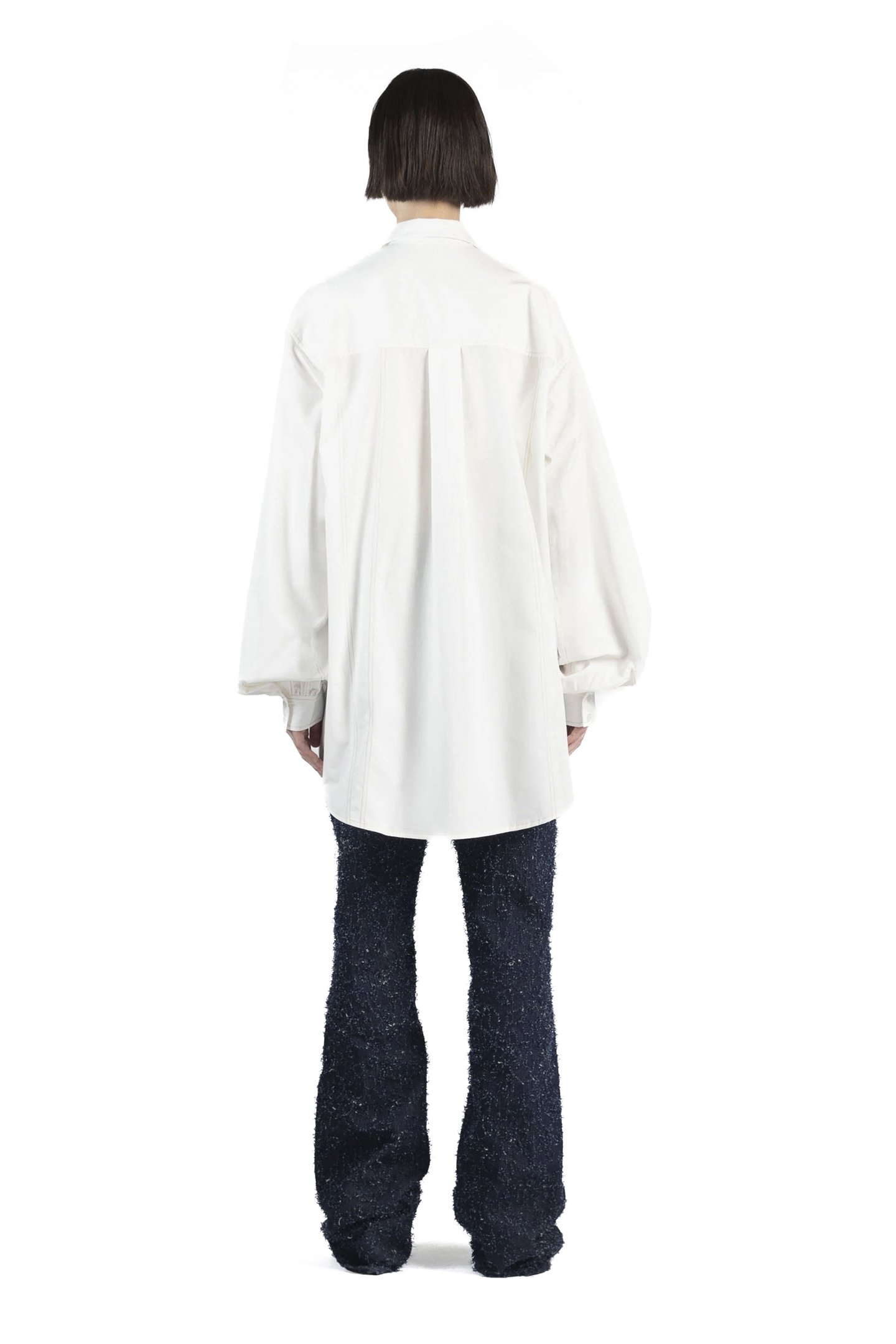 OVERSIZED SHIRT WITH STITCHES CORSET WHITE 3