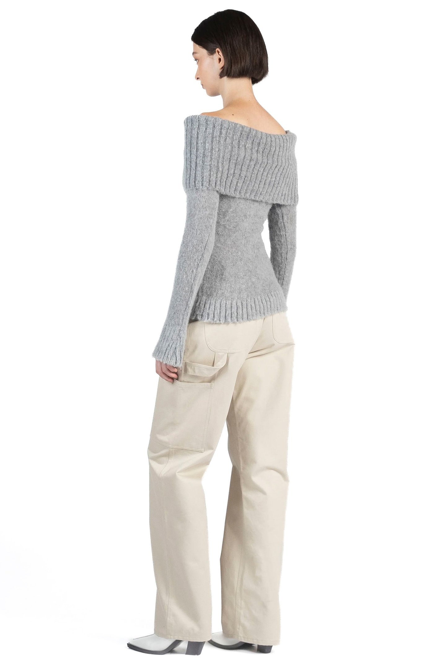 MOHAIR OFF SHOULDER JUMPER GREY 3