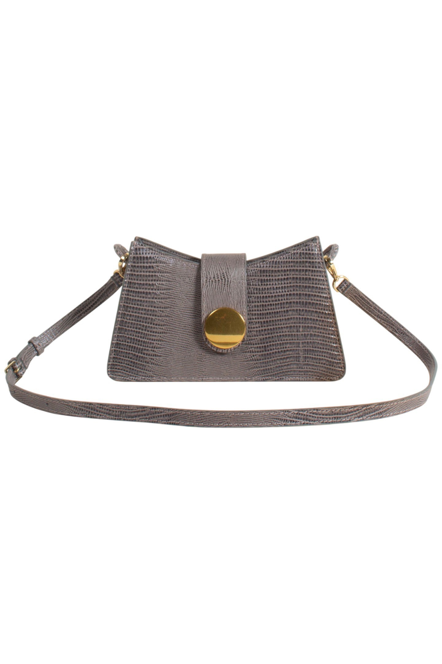 BUCKLE LEATHER LIZARD GREY 5