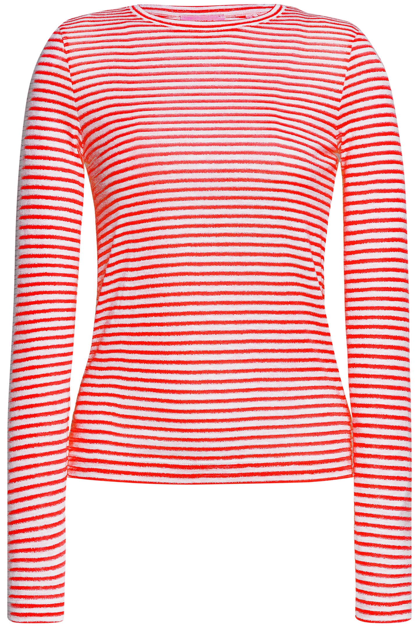 ORGANIC SPARKLE LONGSLEEVE STRIPED POPPY RED 4