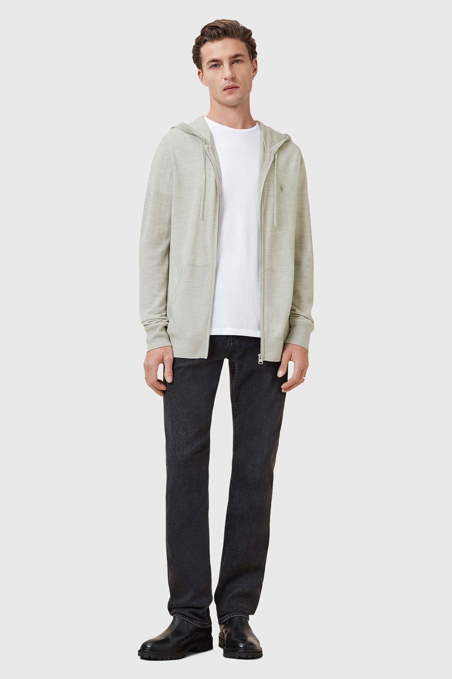 MODE MERINO ZIP HOOD SLATE GREEN 2