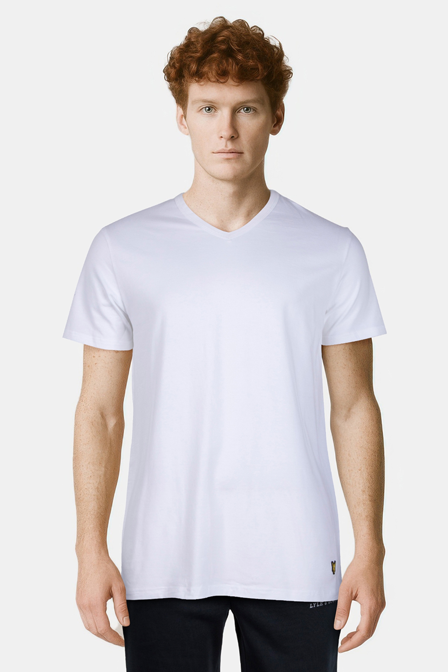BASIC 3 PACK V NECK T-SHIRT WHITE/OLIVE/GUNMETAL 3