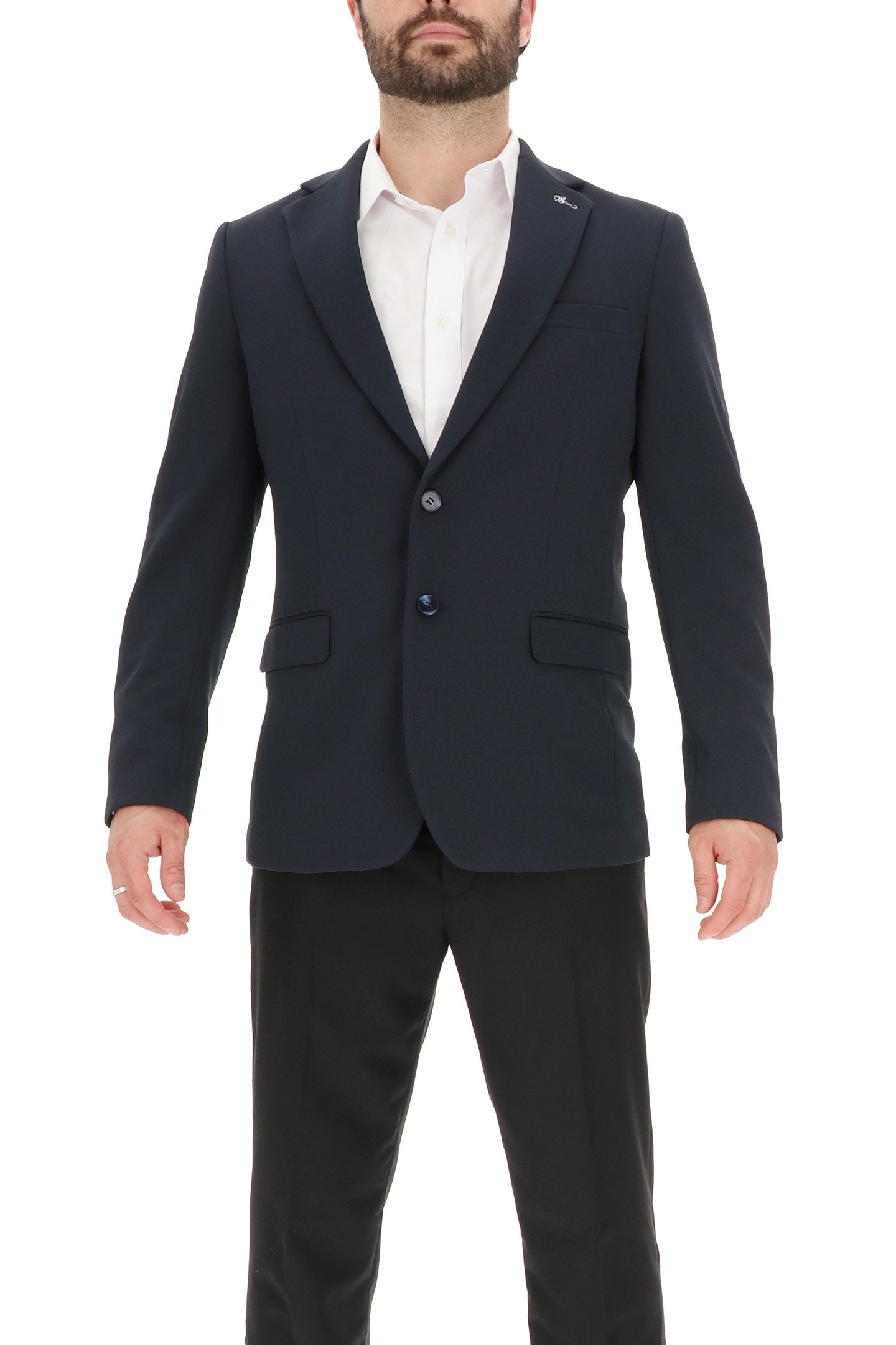 2 BUTTON JACKET TEXTURED KNIT NAVY 1