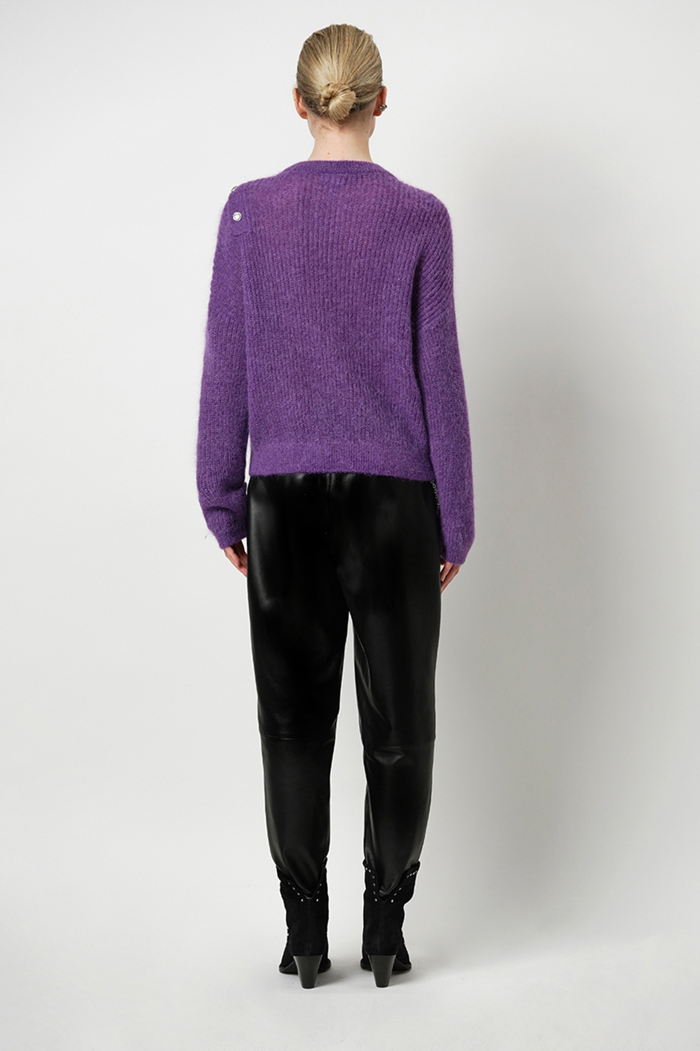 BRUNI FANCY BUTTON SWEATER ELECTRIC PURPLE 3