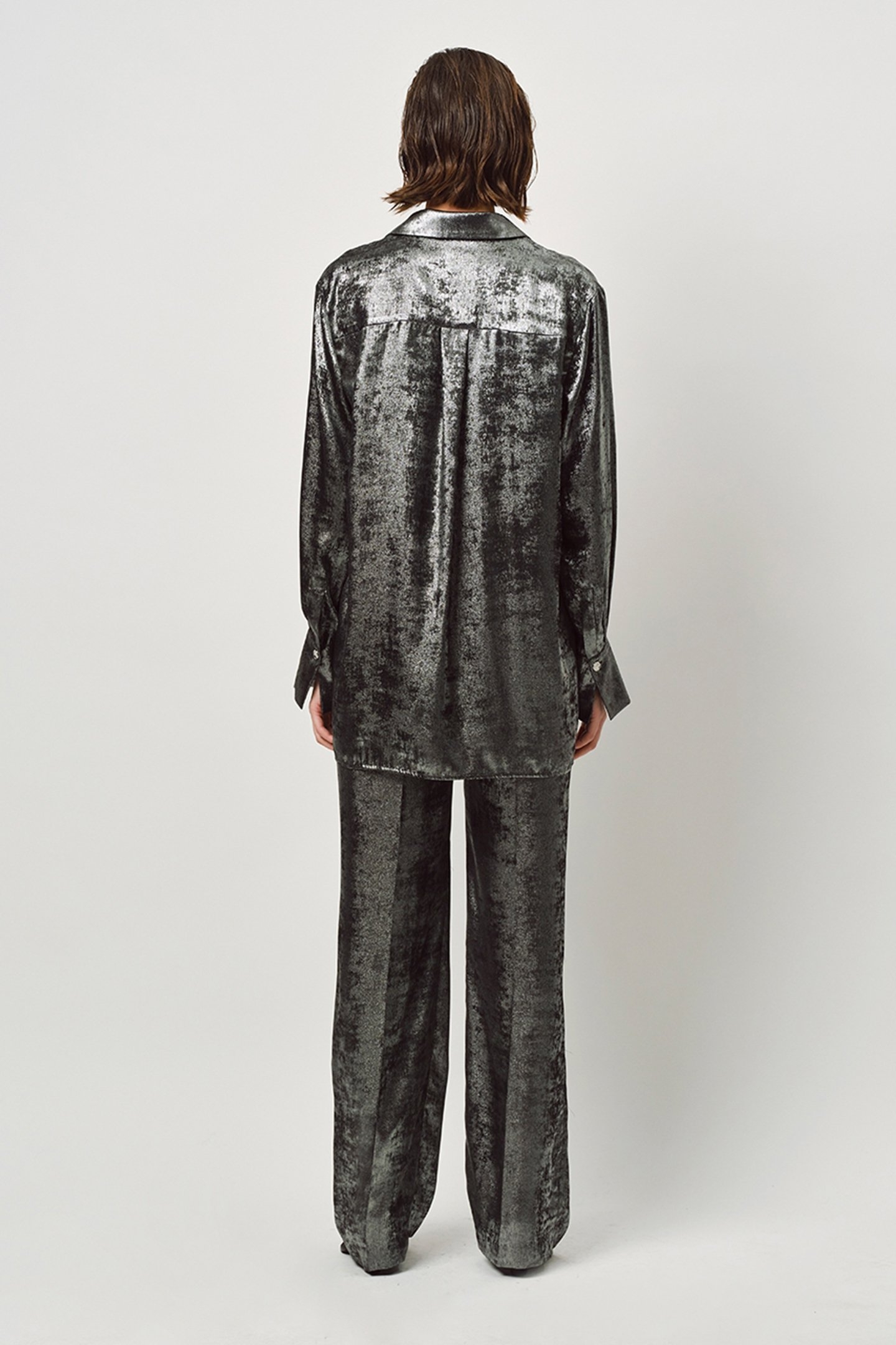 CATHIN METALLIC LONG SHIRT GUN METAL 2