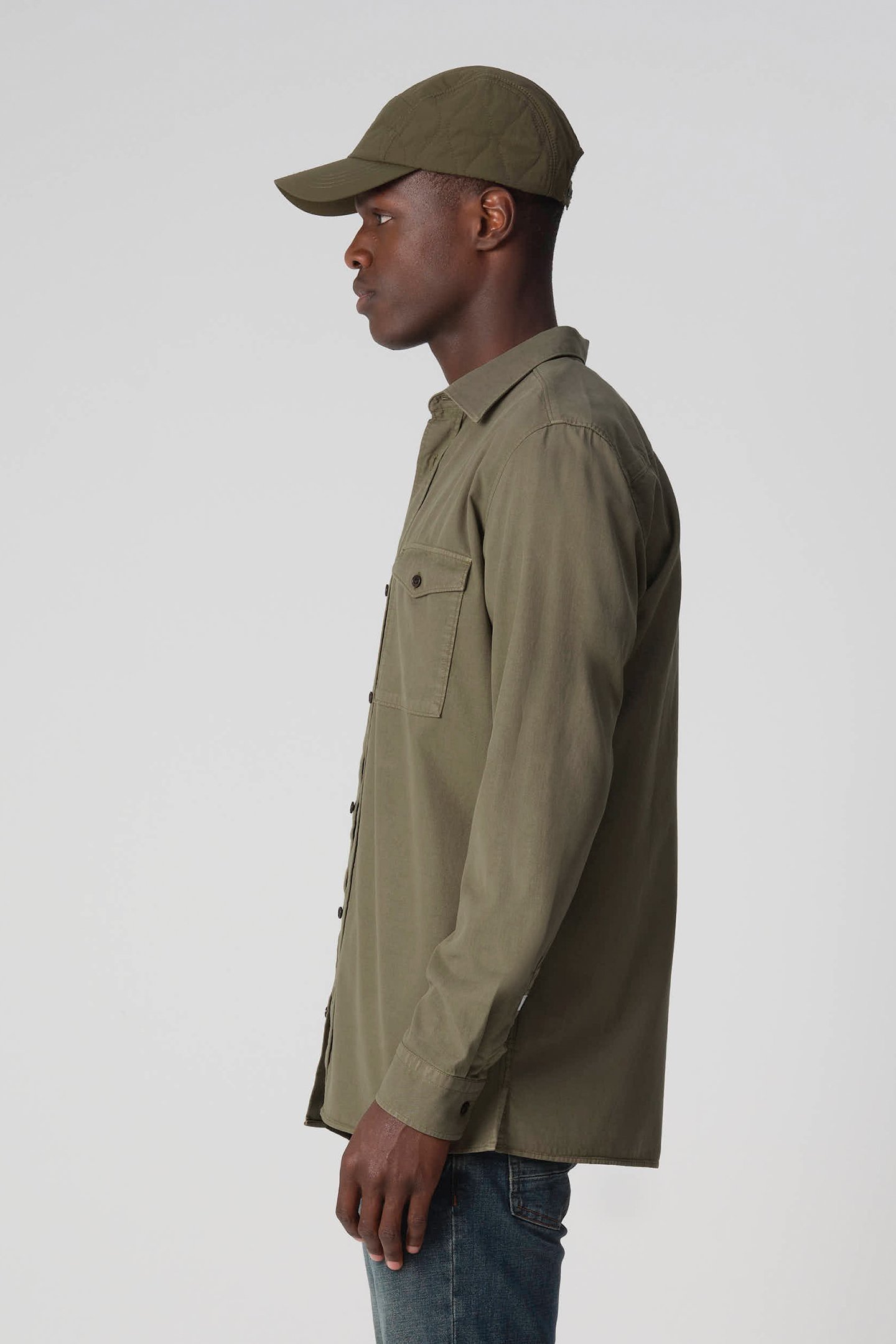J.C. RAGS RHILEY CASUAL OVERHEMD LANGE MOUW OLIVE NIGHT 5