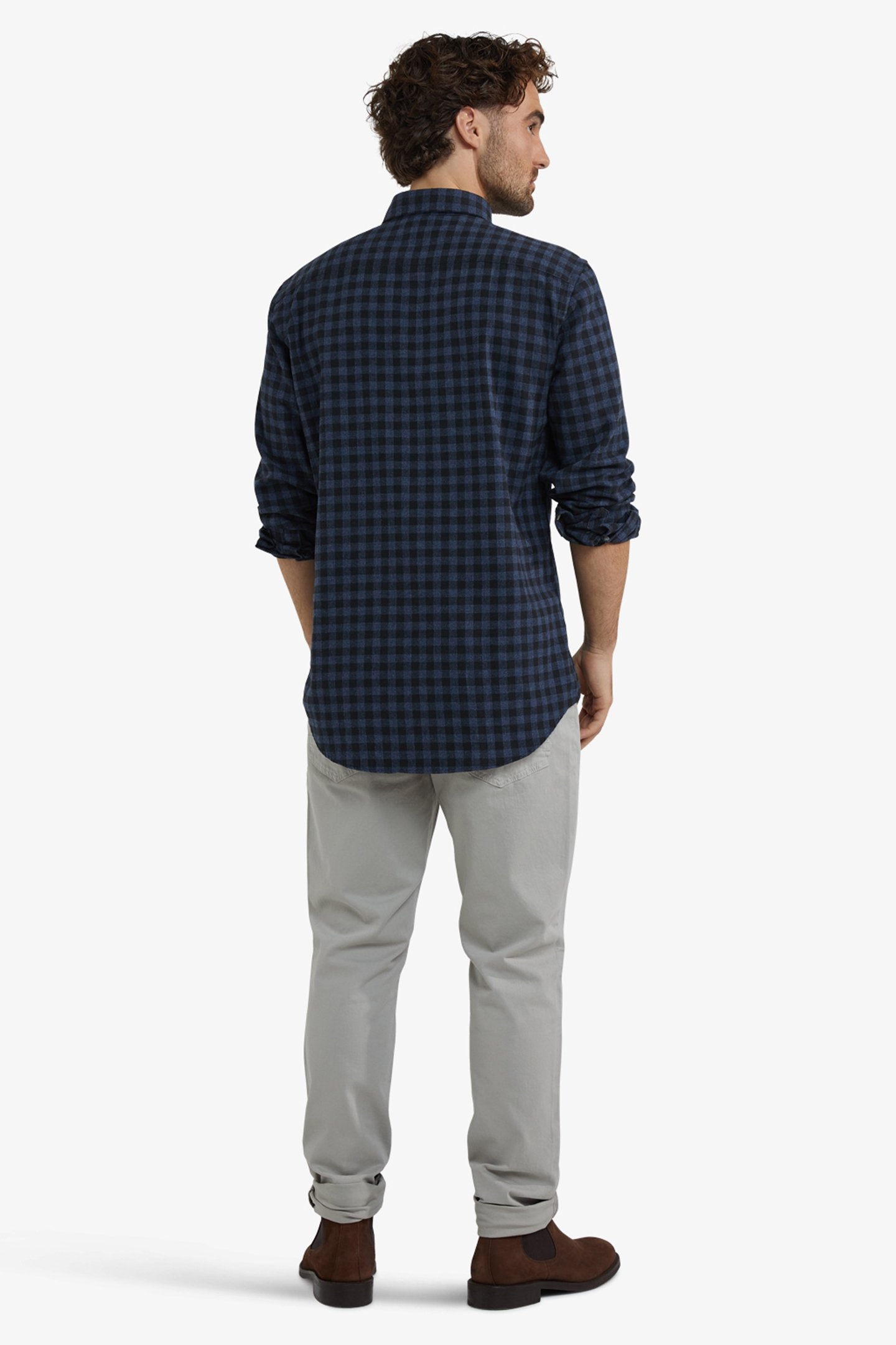 FLANNEL BLUE CHECK SHIRT NAVY 3