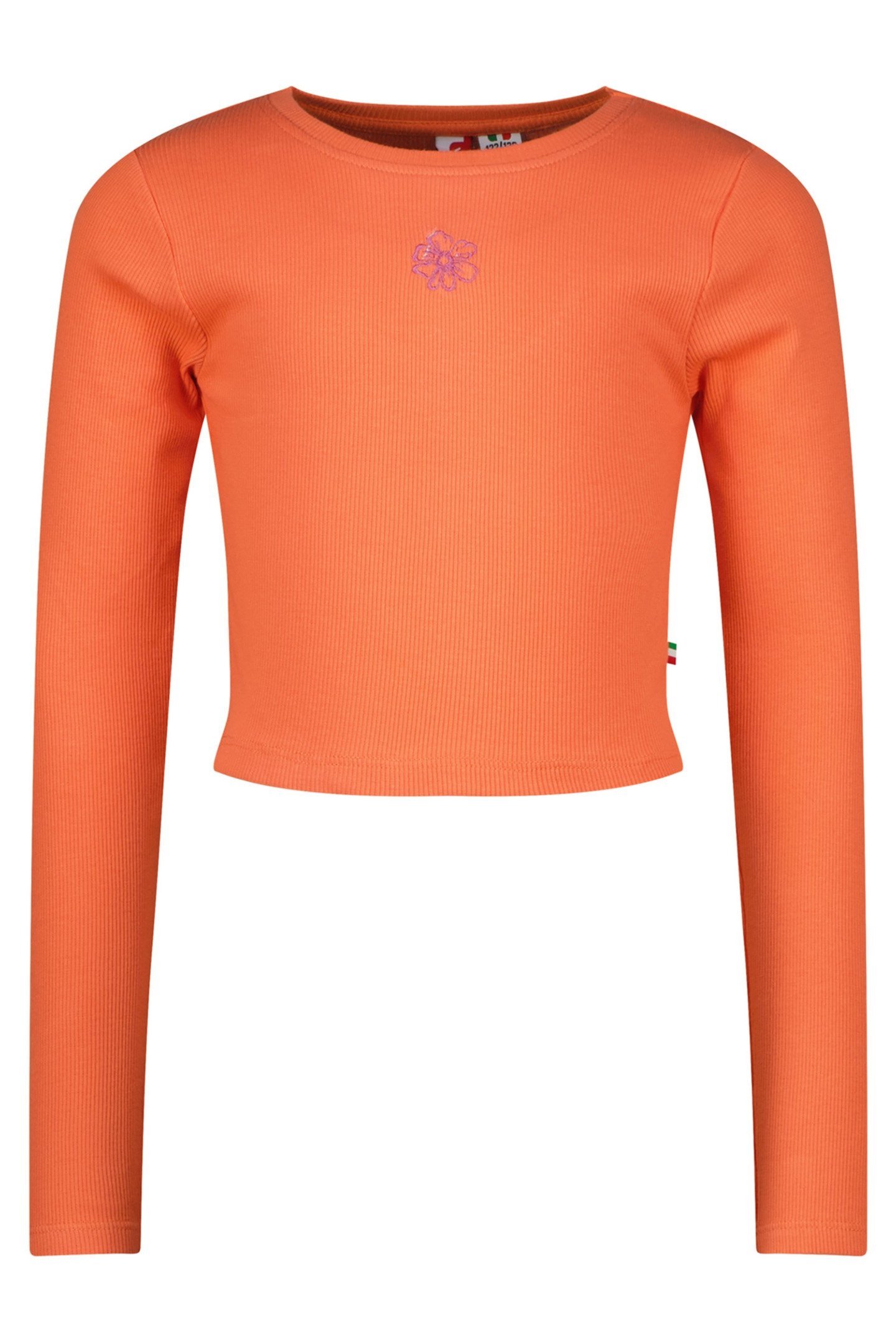 GIRLS G-BASIC-CROP RIB LONGSLEEVE T-SHIRT FRESH CORAL 1