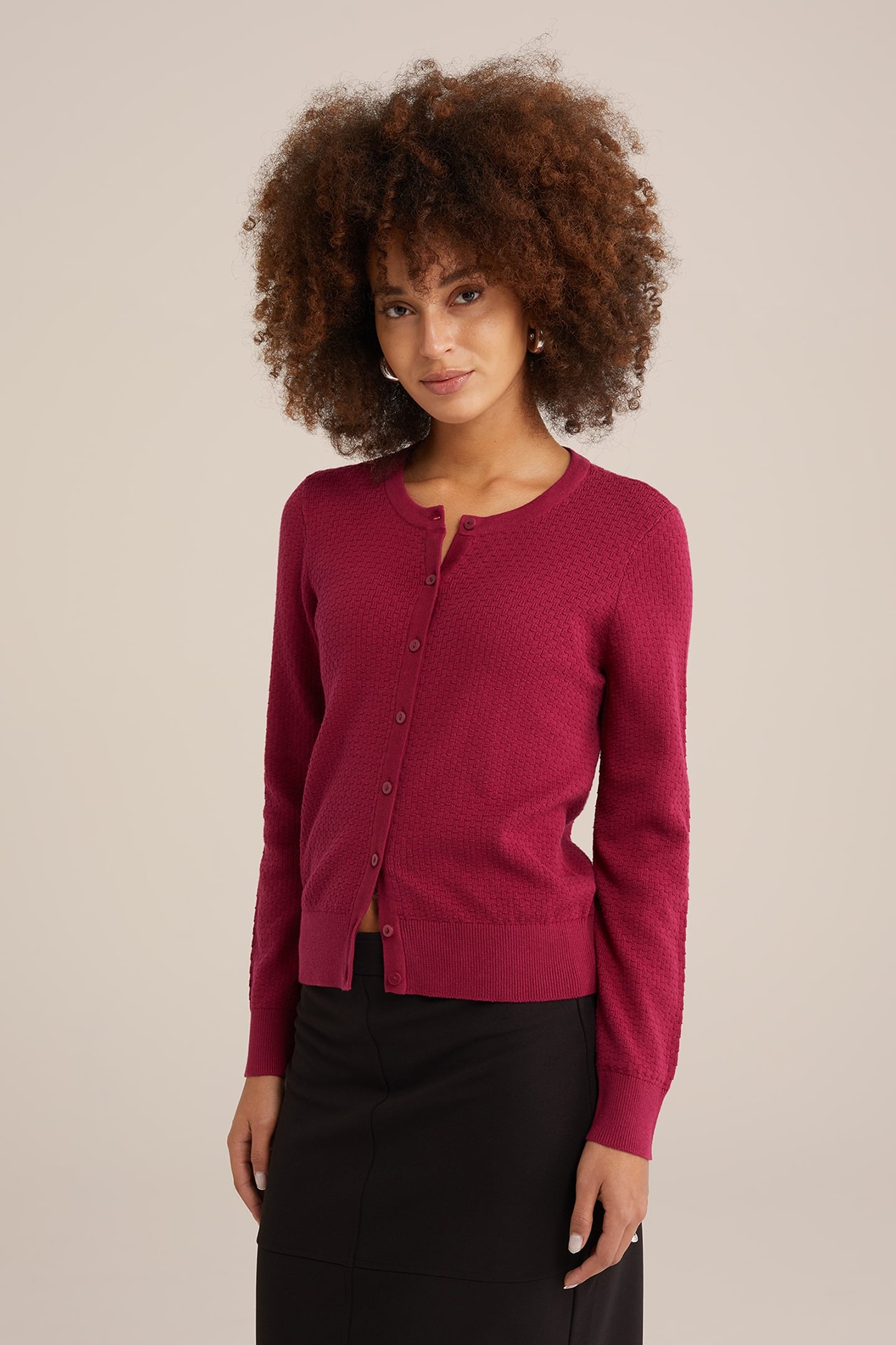 KNITTED CARDIGAN RED 1