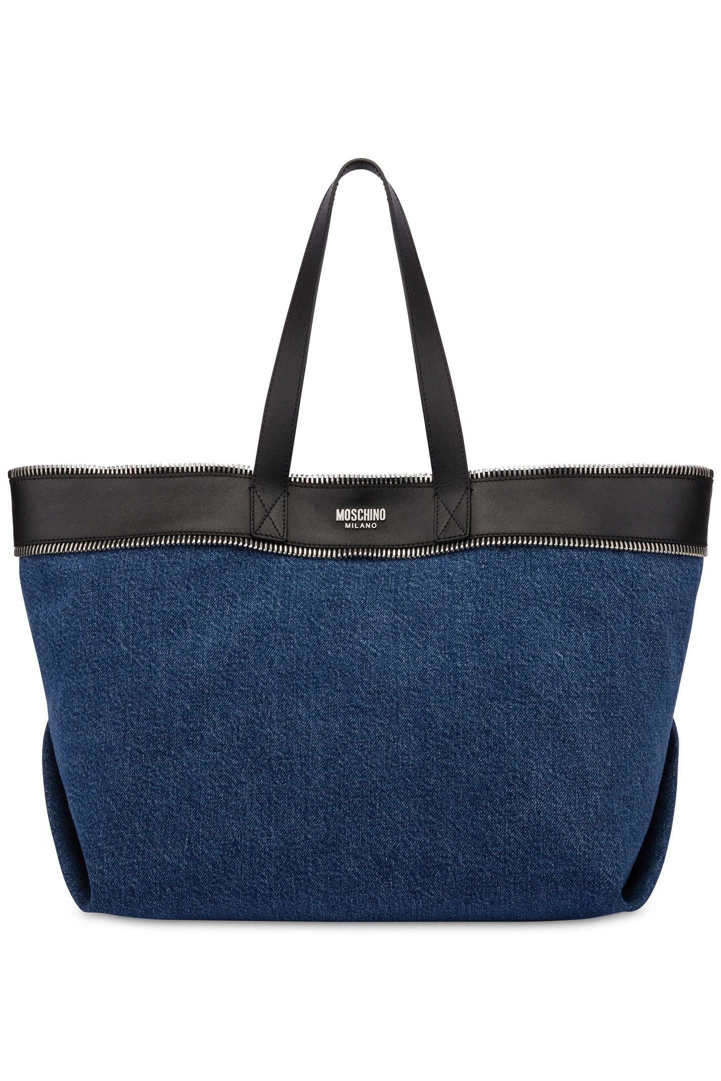 SHOPPER IN DENIM MOSCHINO RIDER BLUE 1