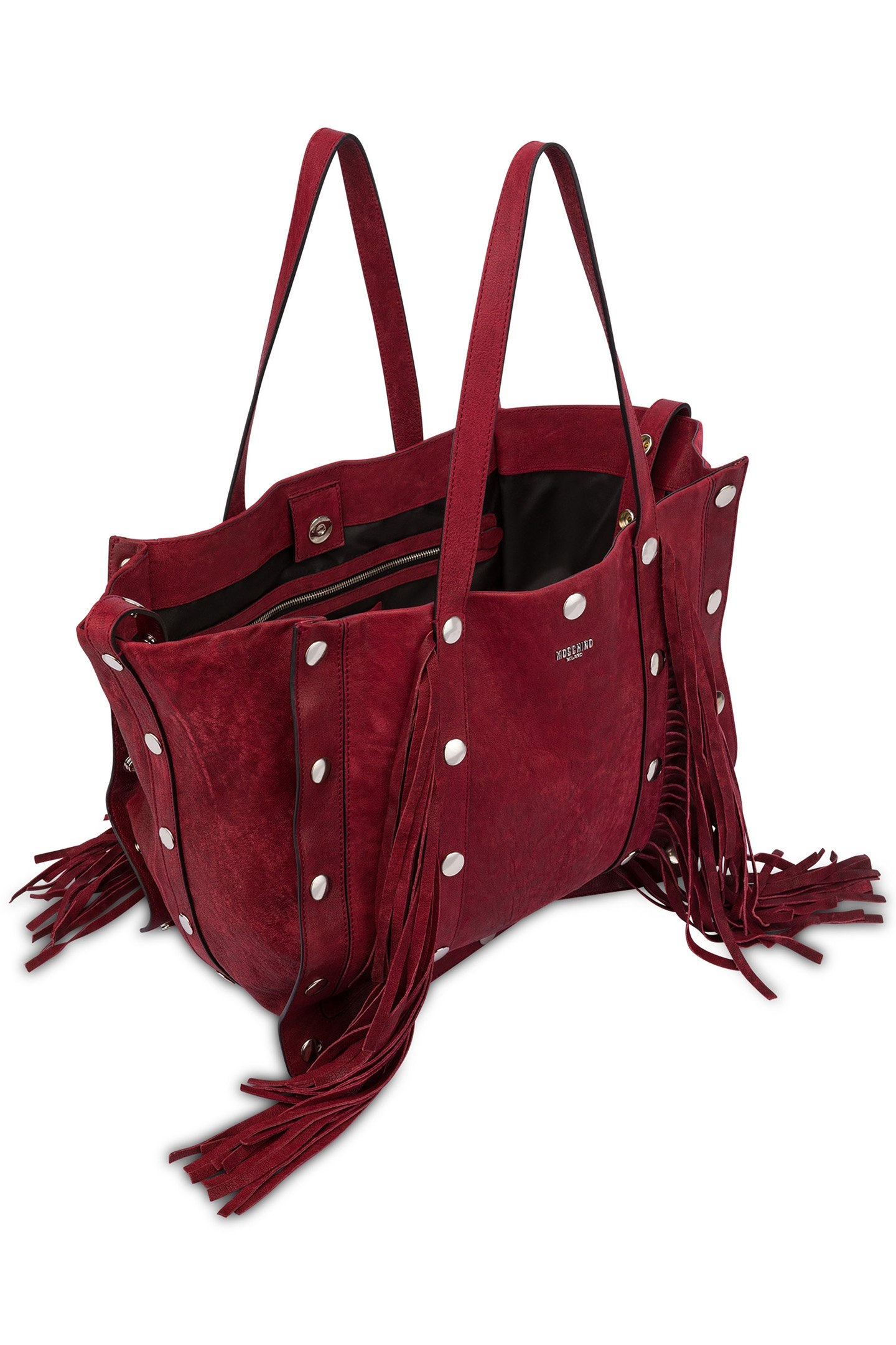 SNAP BUTTONS SHOPPER WITH FRINGES RED 3