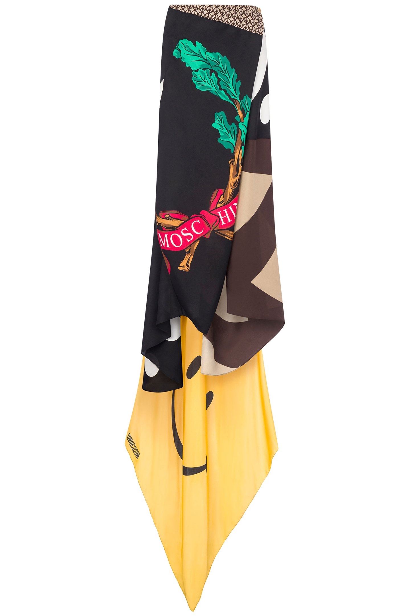 PATCHWORK SILK TWILL SKIRT MULTICOLOR 3