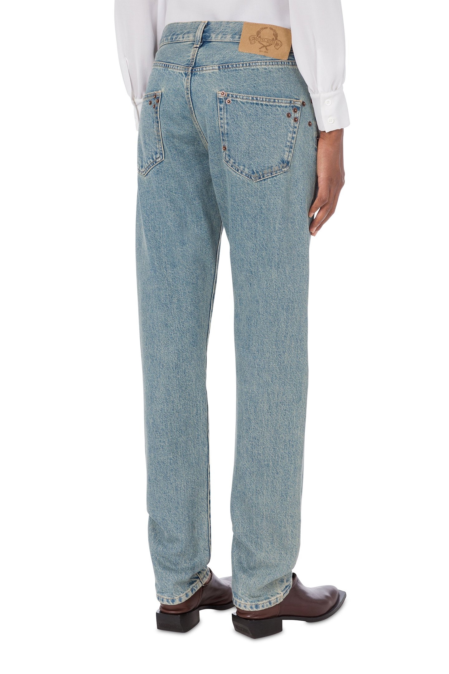 BLUE COTTON DENIM TROUSERS BLUE 2