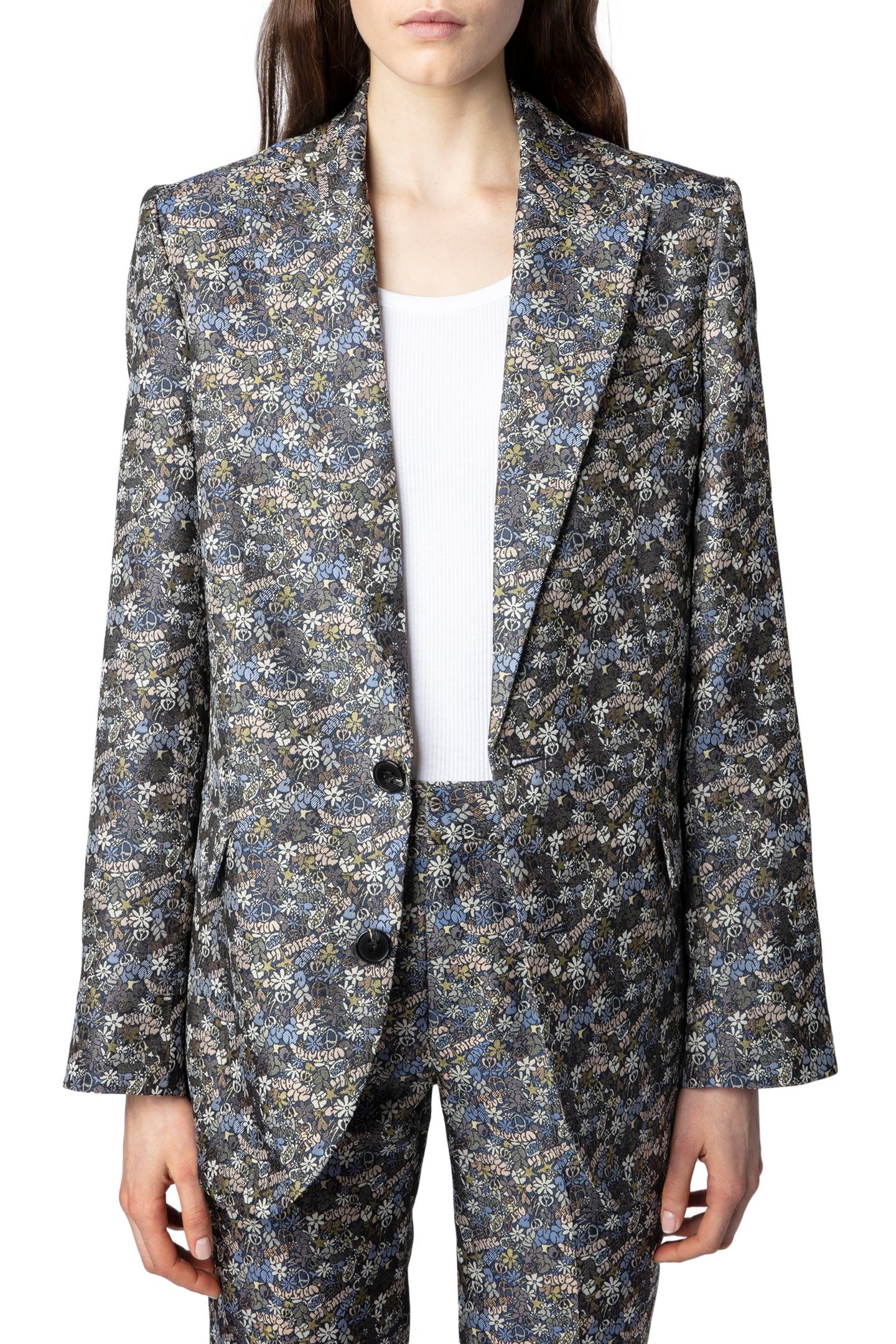 VEGY FLORAL JACQUARD LIBERTY BLAZER MULTICOLOR 1