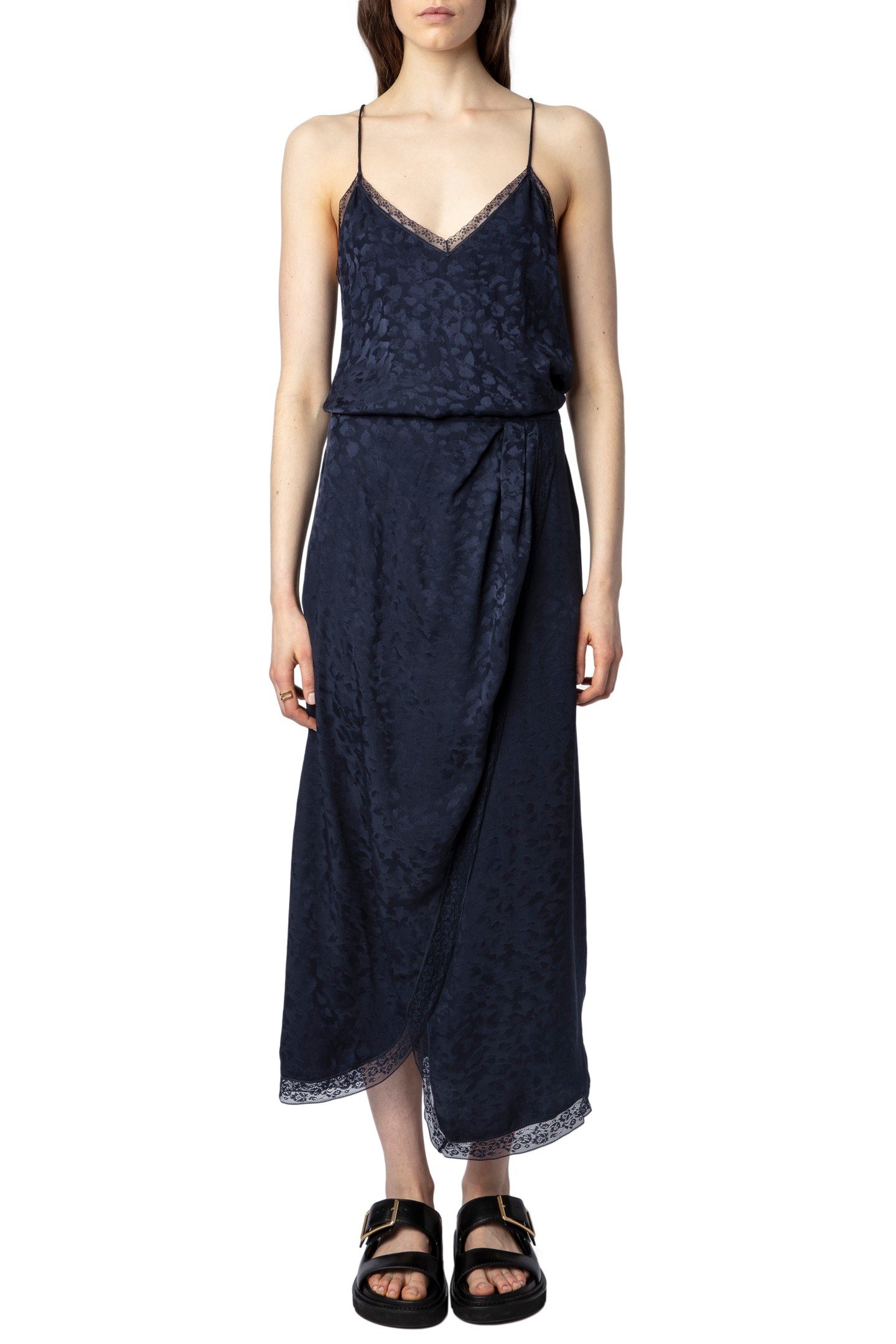 RIXI JACQUARD LEO DRESS ENCRE 1